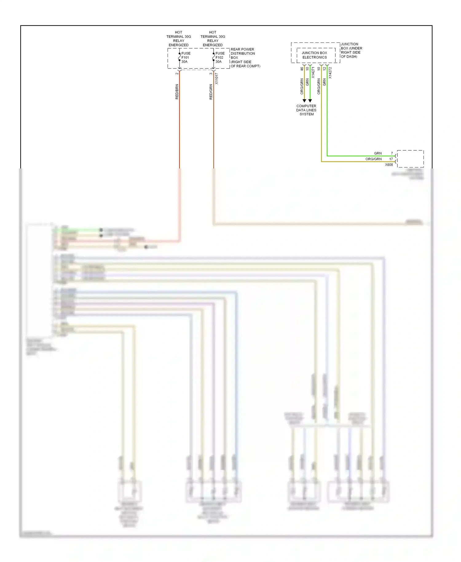 Wiring diagram w/o multi- function seats for BMW X5 E70 facelift (2010-2013) (1 of 2)