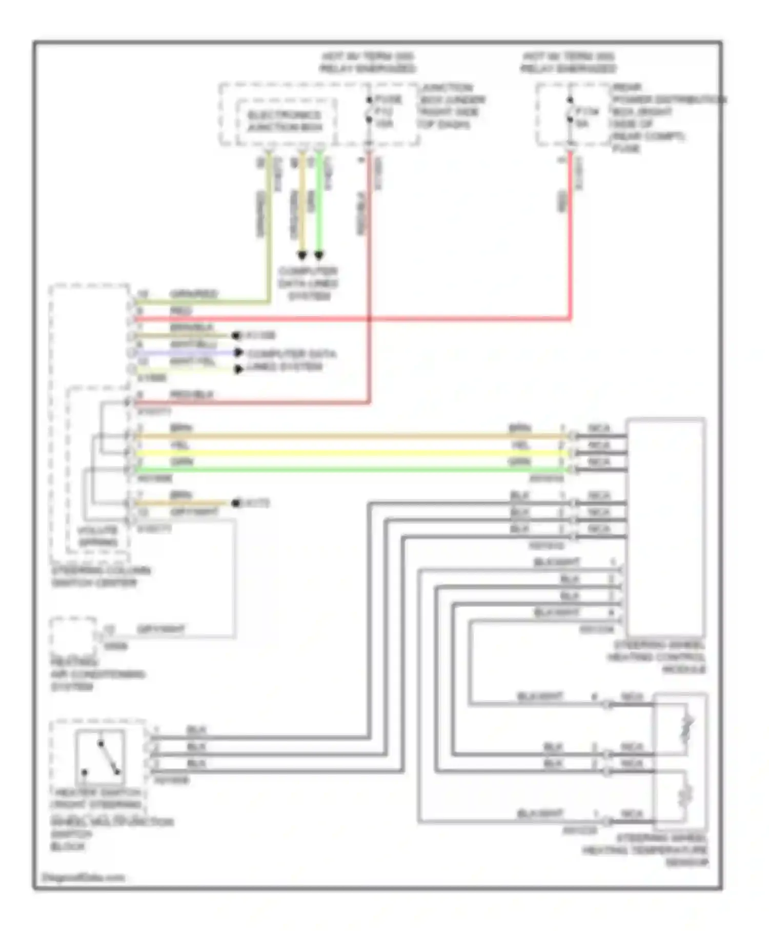 X5 BMW E70 (2006-2010): Heated steering wheel circuit