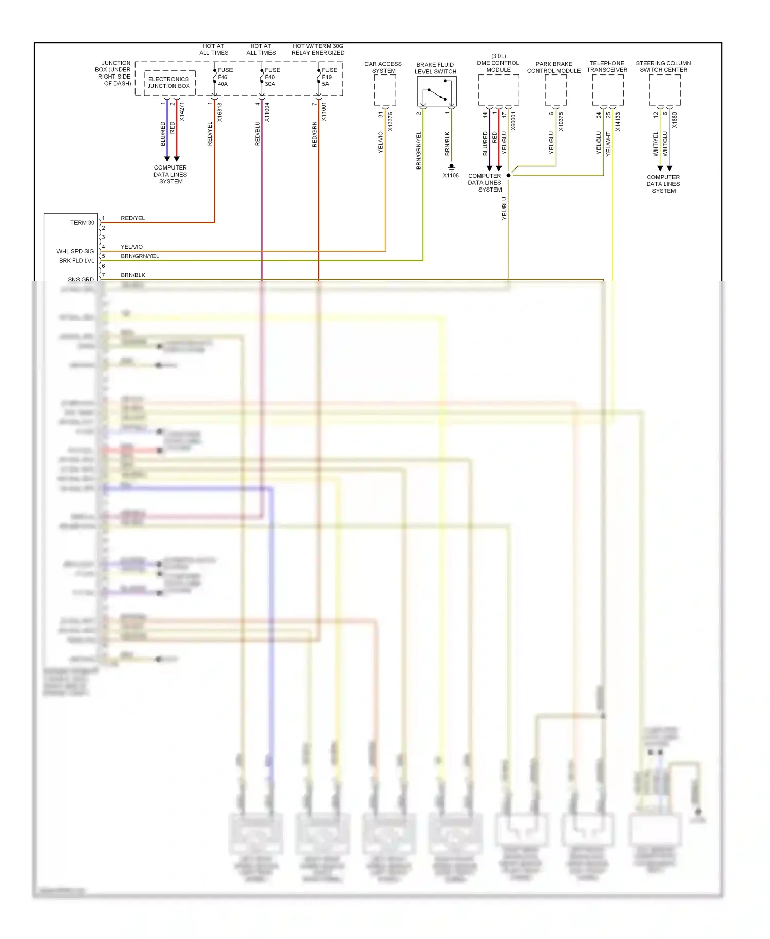 BMW X5 E70 (2006-2010) car access system wiring diagram  (1 of 12)