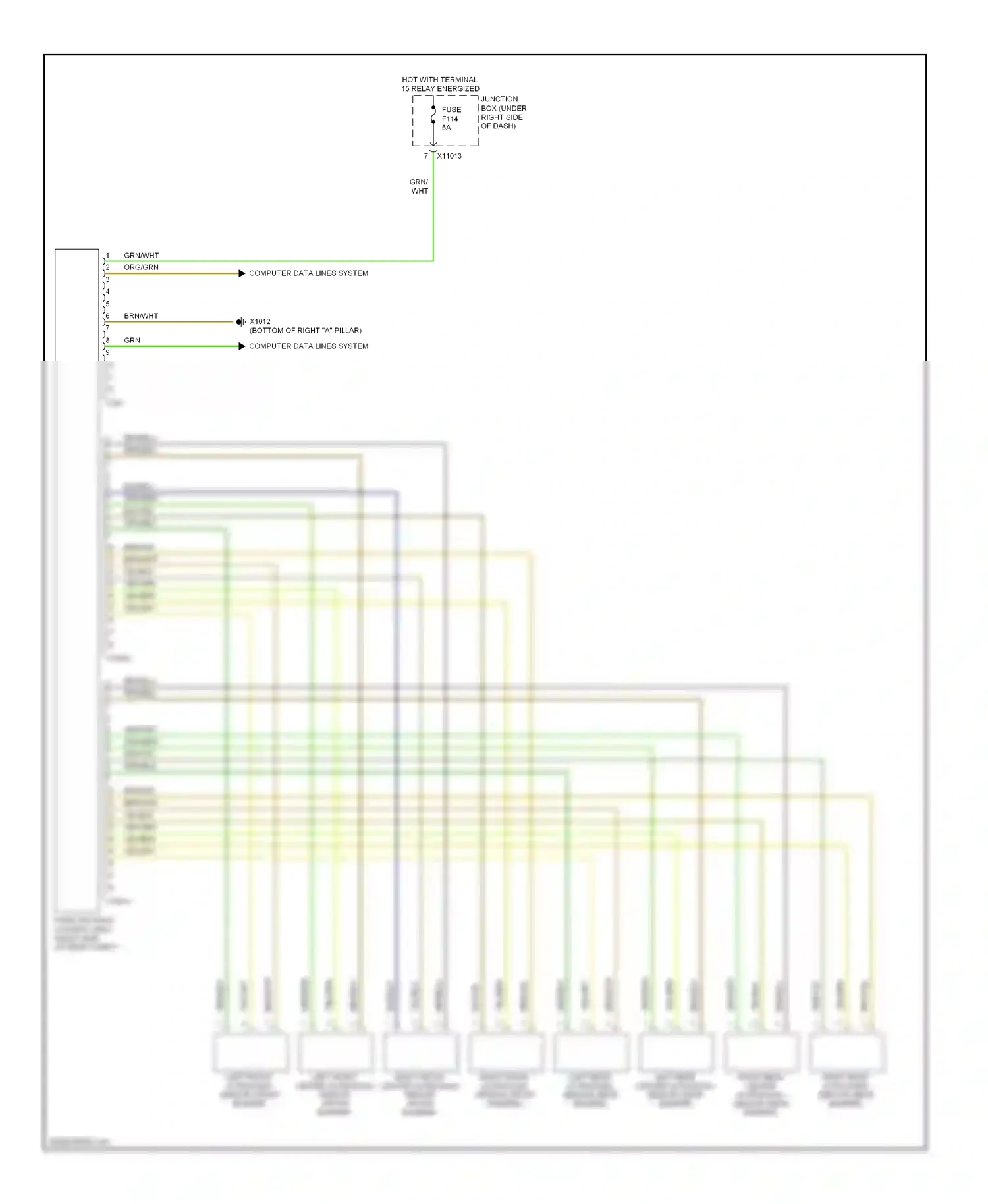 BMW X5 E70 (2006-2010) computer data lines system wiring diagram  (36 of 56)