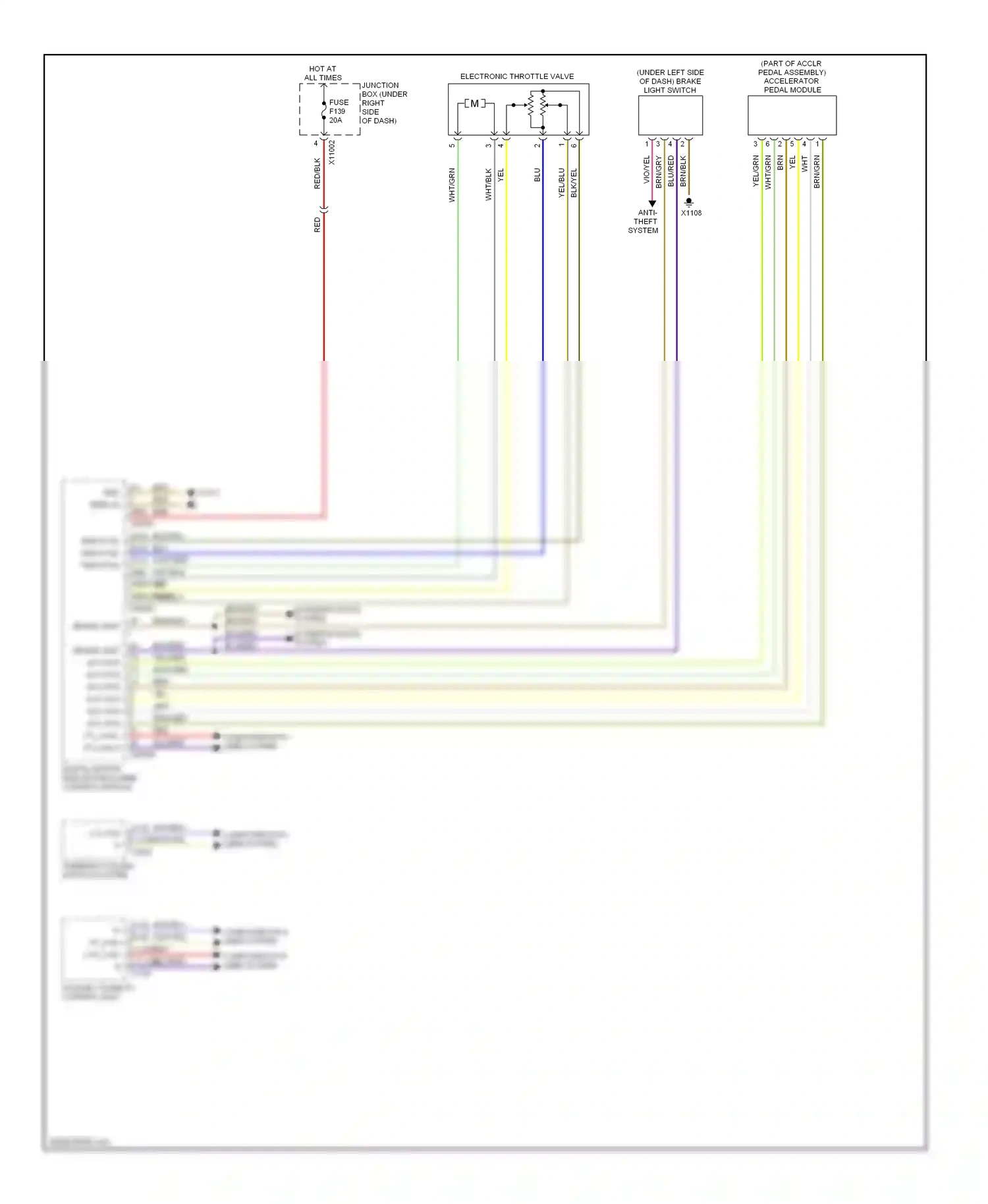 BMW X5 E70 (2006-2010) electronic throttle valve wiring diagram  (1 of 2)