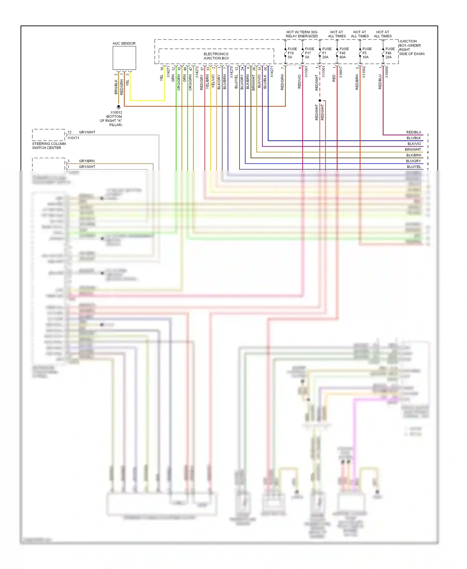 BMW X5 E70 (2006-2010) electronics junction box wiring diagram  (5 of 28)