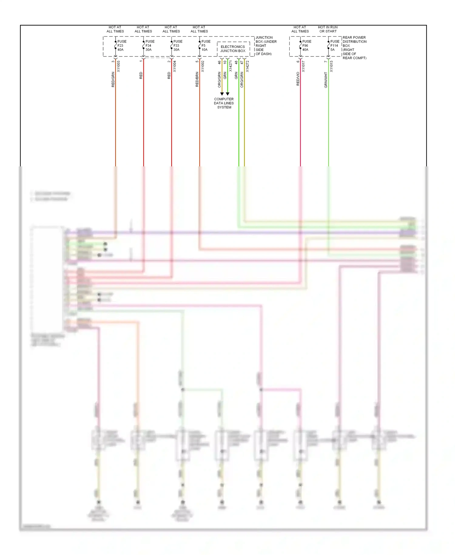 BMW X5 E70 (2006-2010) electronics junction box wiring diagram  (11 of 28)