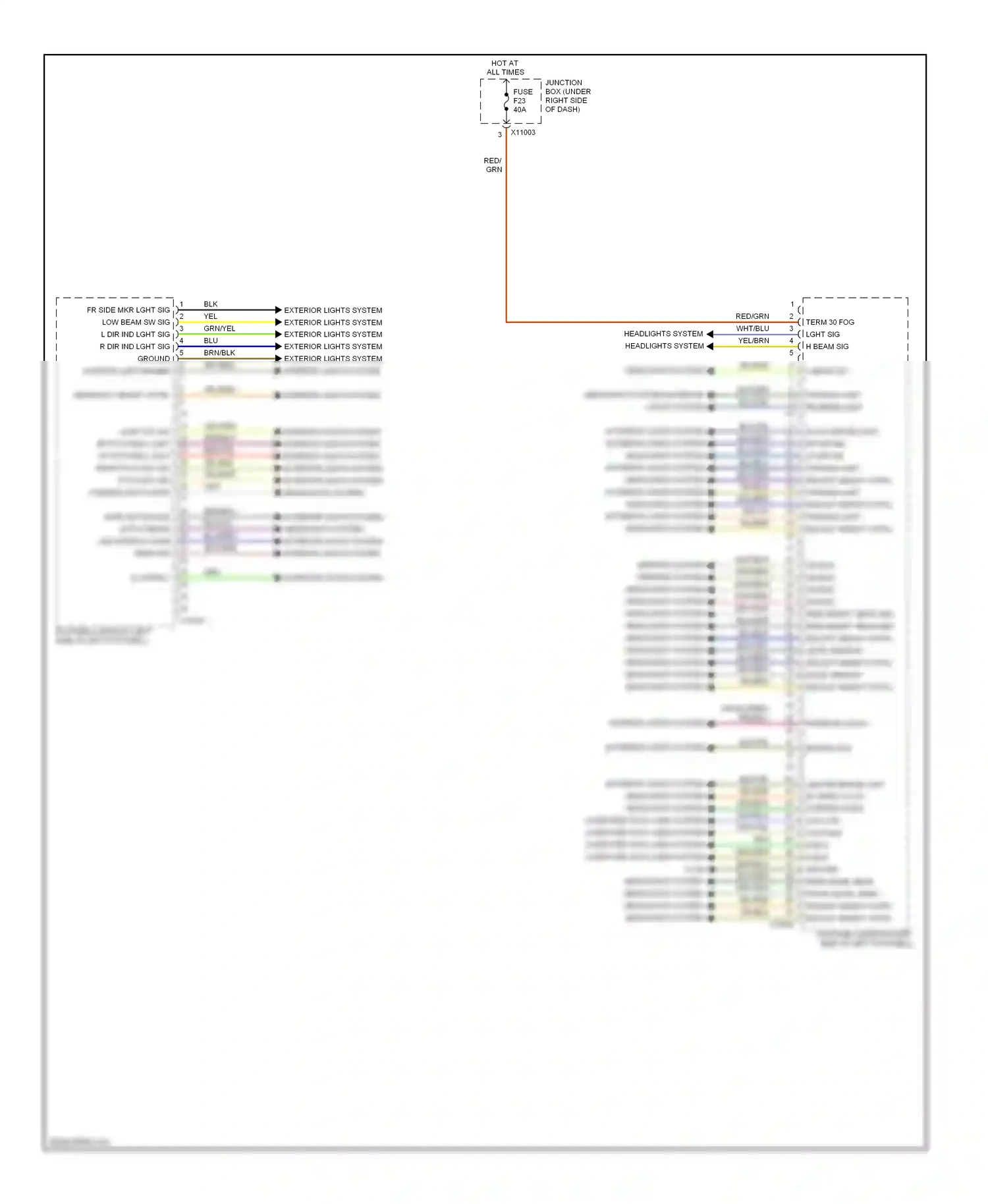 BMW X5 E70 (2006-2010) headlights system exterior lights system wiring diagram  (1 of 1)