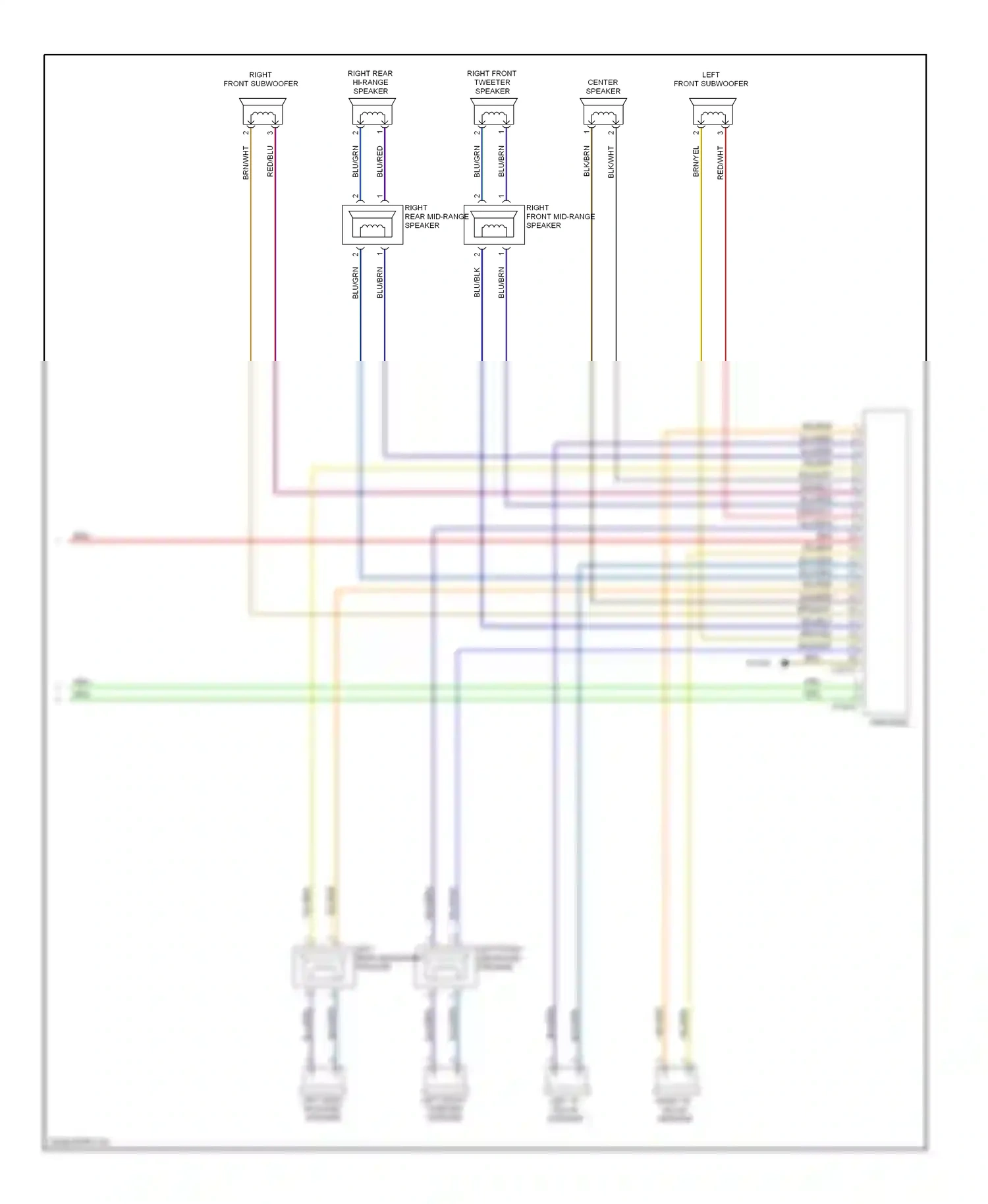 BMW X5 E70 (2006-2010) left front mid-range speaker wiring diagram  (4 of 6)