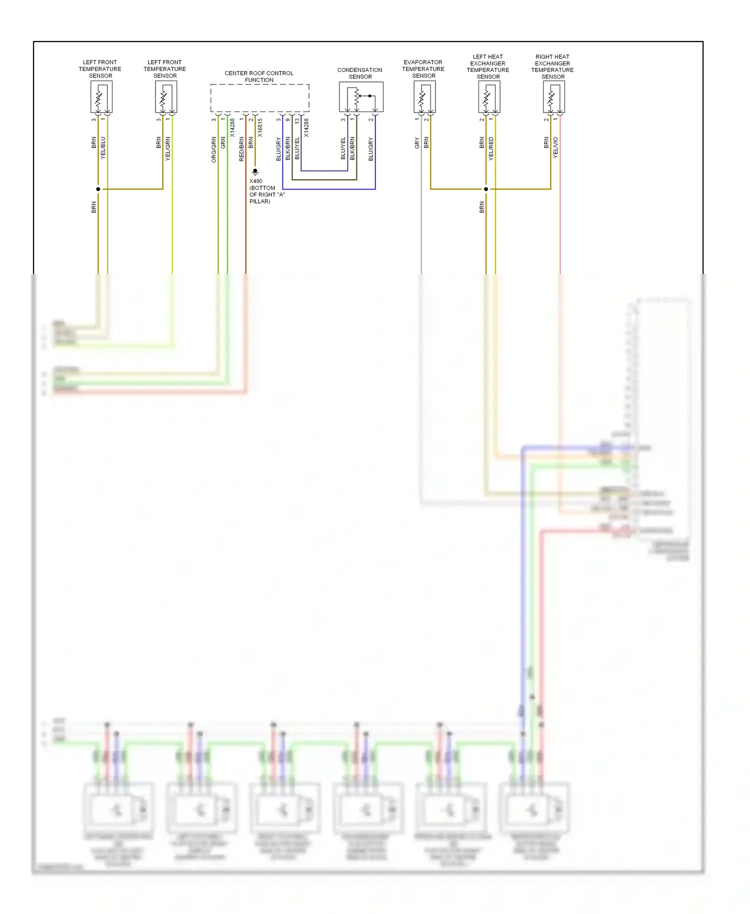 BMW X5 E70 (2006-2010) left front temperature sensor wiring diagram  (2 of 3)
