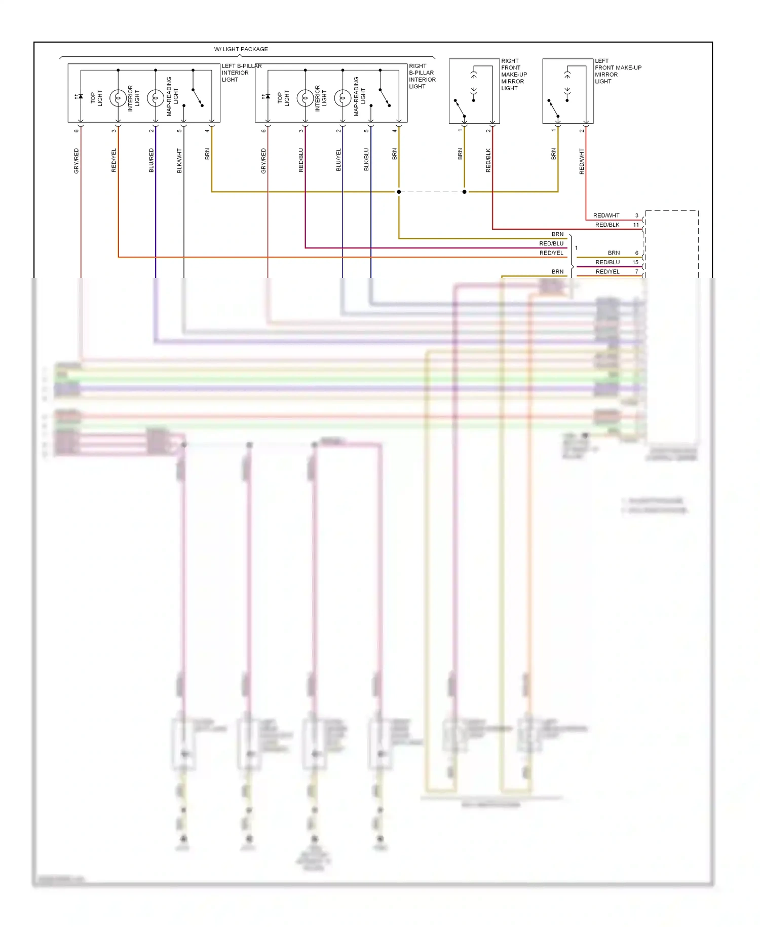 BMW X5 E70 (2006-2010) left rear door exit light driver's door exit light wiring diagram  (1 of 1)
