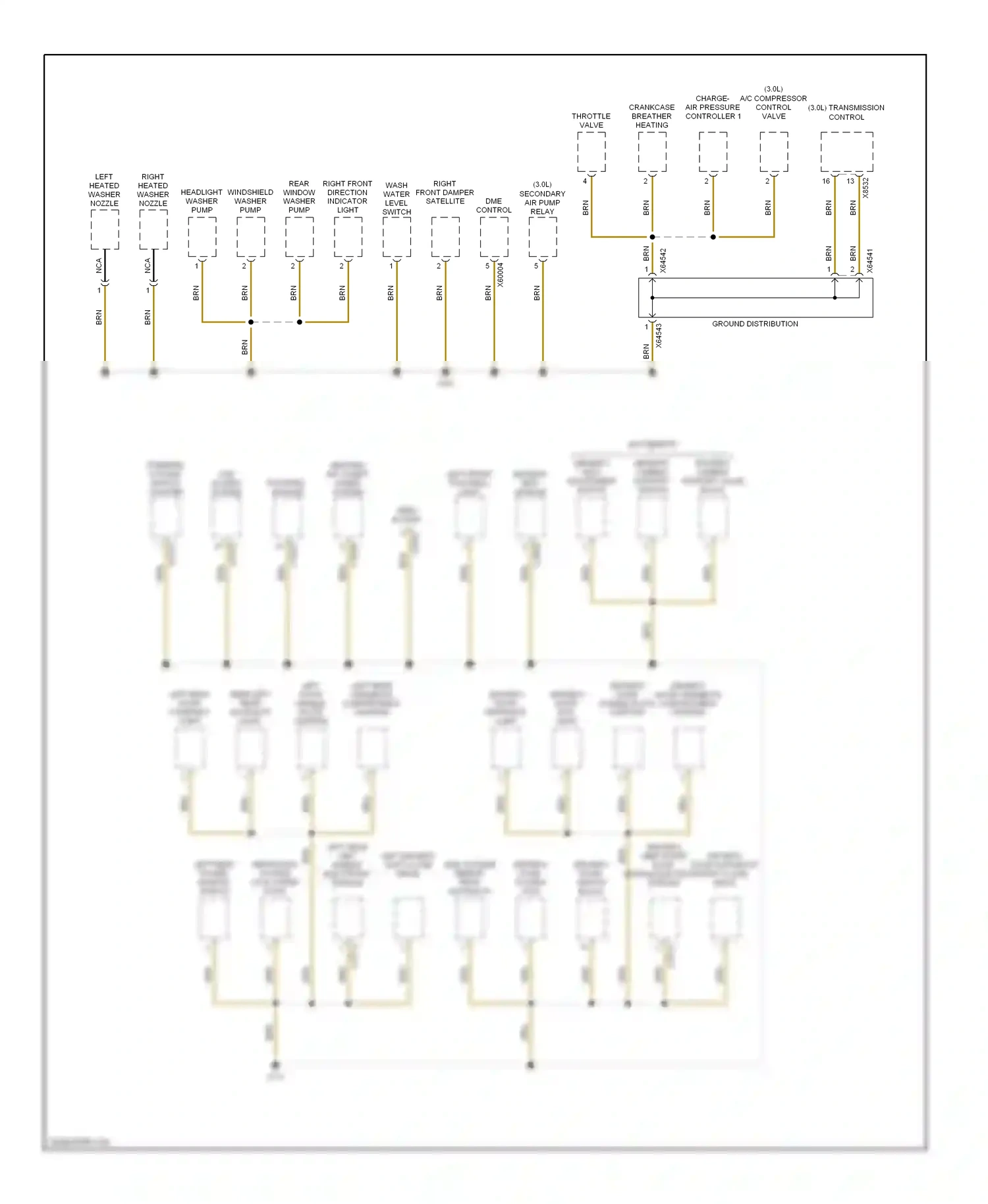 BMW X5 E70 (2006-2010) left rear left rear door exit light door handle plate lighting wiring diagram  (1 of 1)