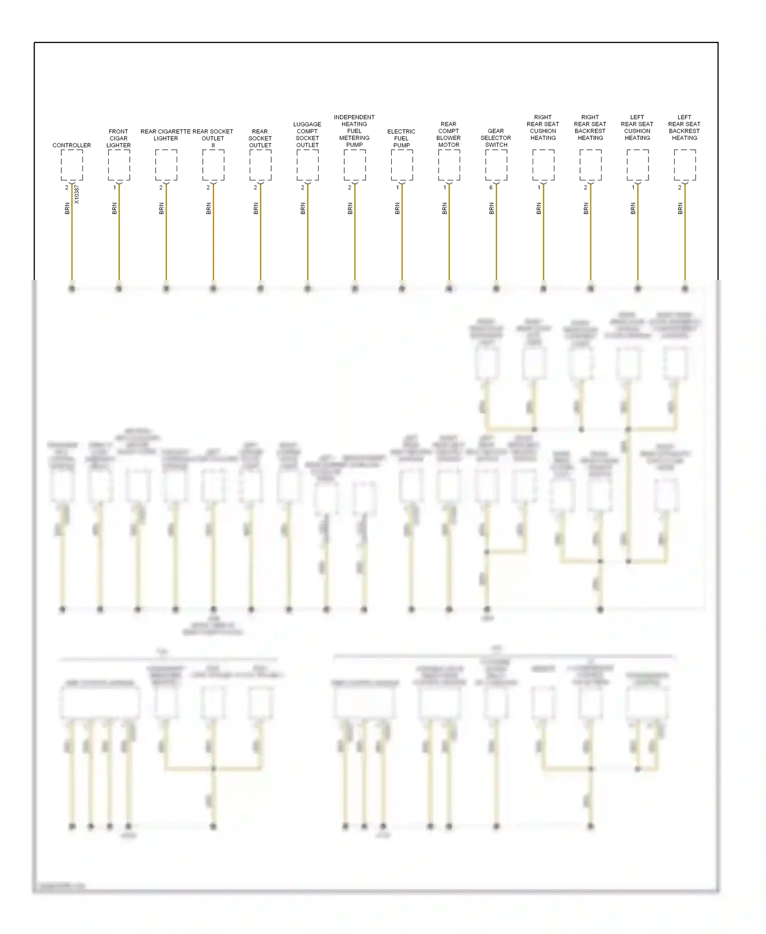 BMW X5 E70 (2006-2010) left rear seat heating switch wiring diagram  (1 of 3)