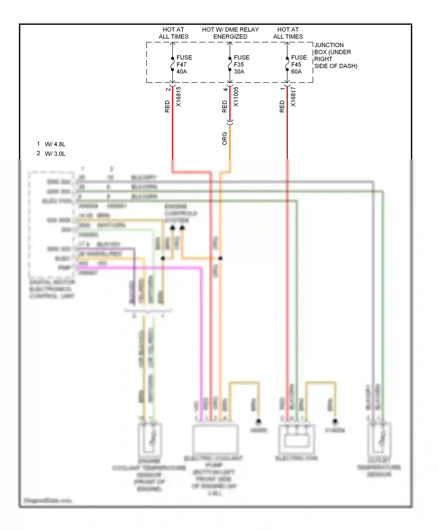 BMW X5 E70 (2006-2010) outlet temperature sensor wiring diagram  (4 of 4)