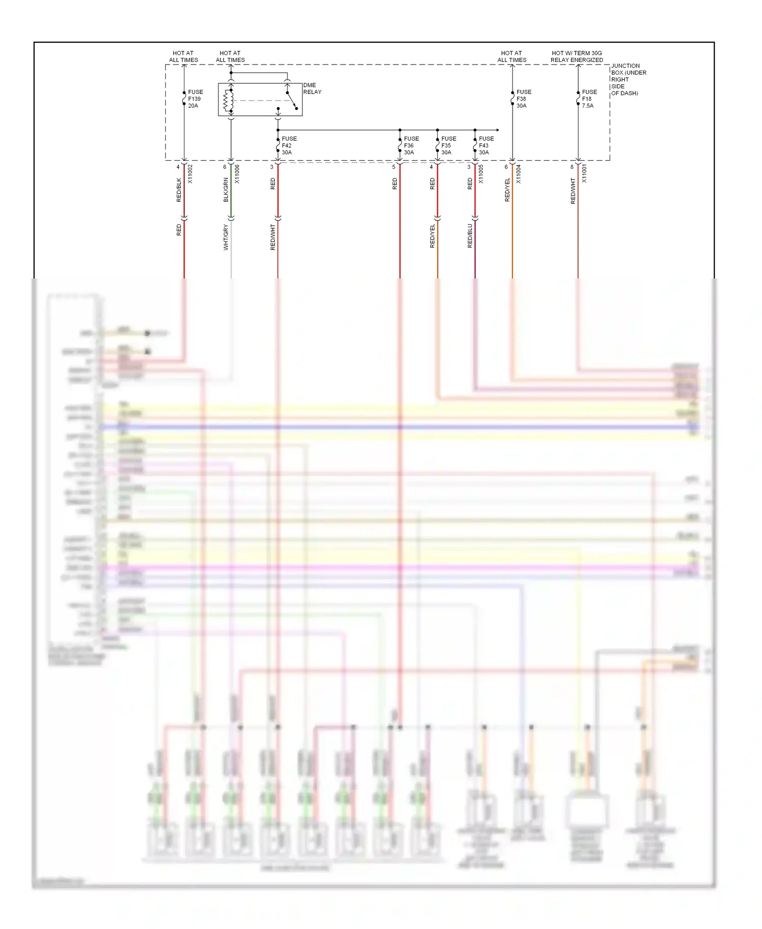 BMW X5 E70 (2006-2010) partial wiring diagram  (1 of 2)