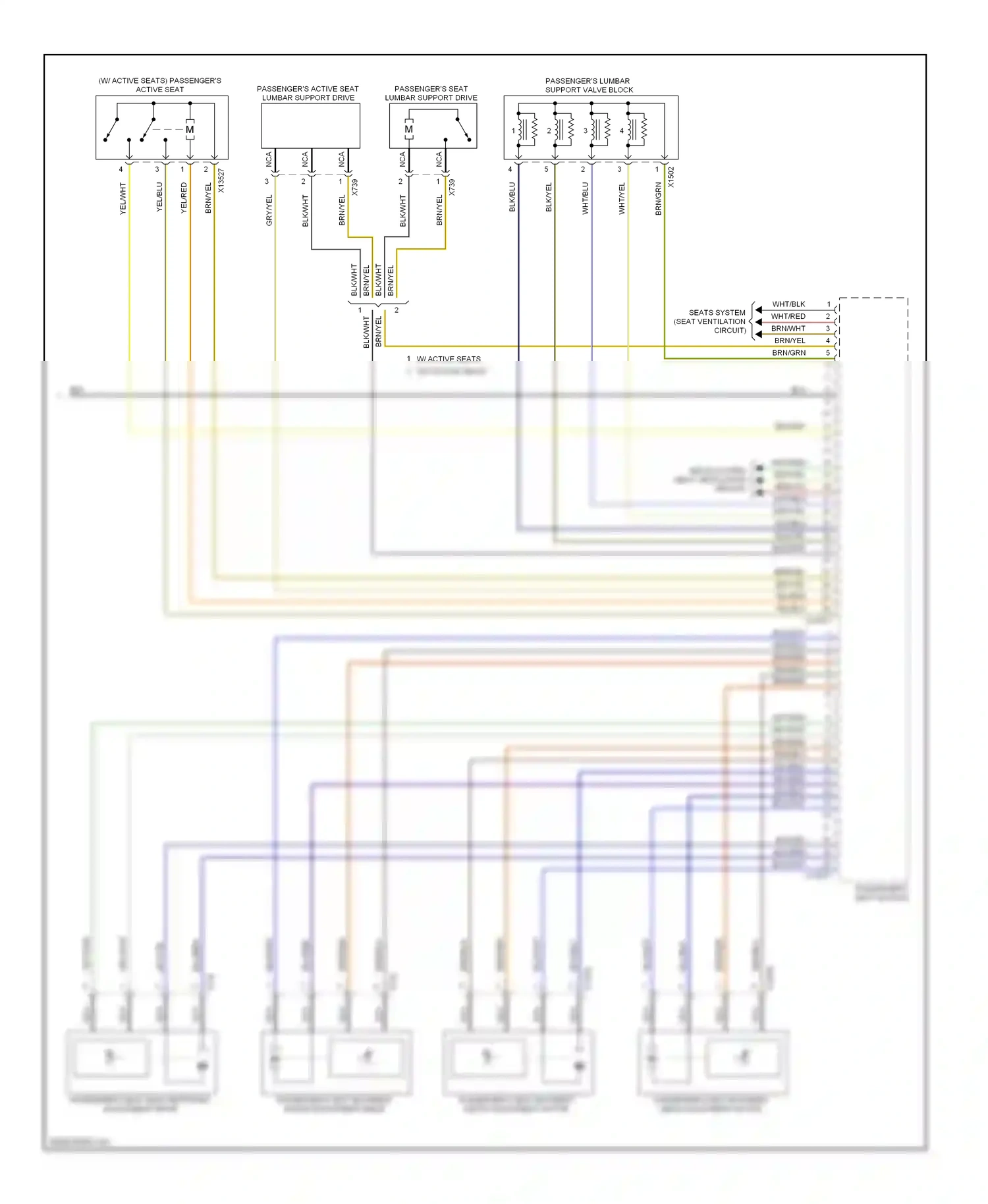 BMW X5 E70 (2006-2010) passenger's seat backrest width adjustment motor wiring diagram  (1 of 1)