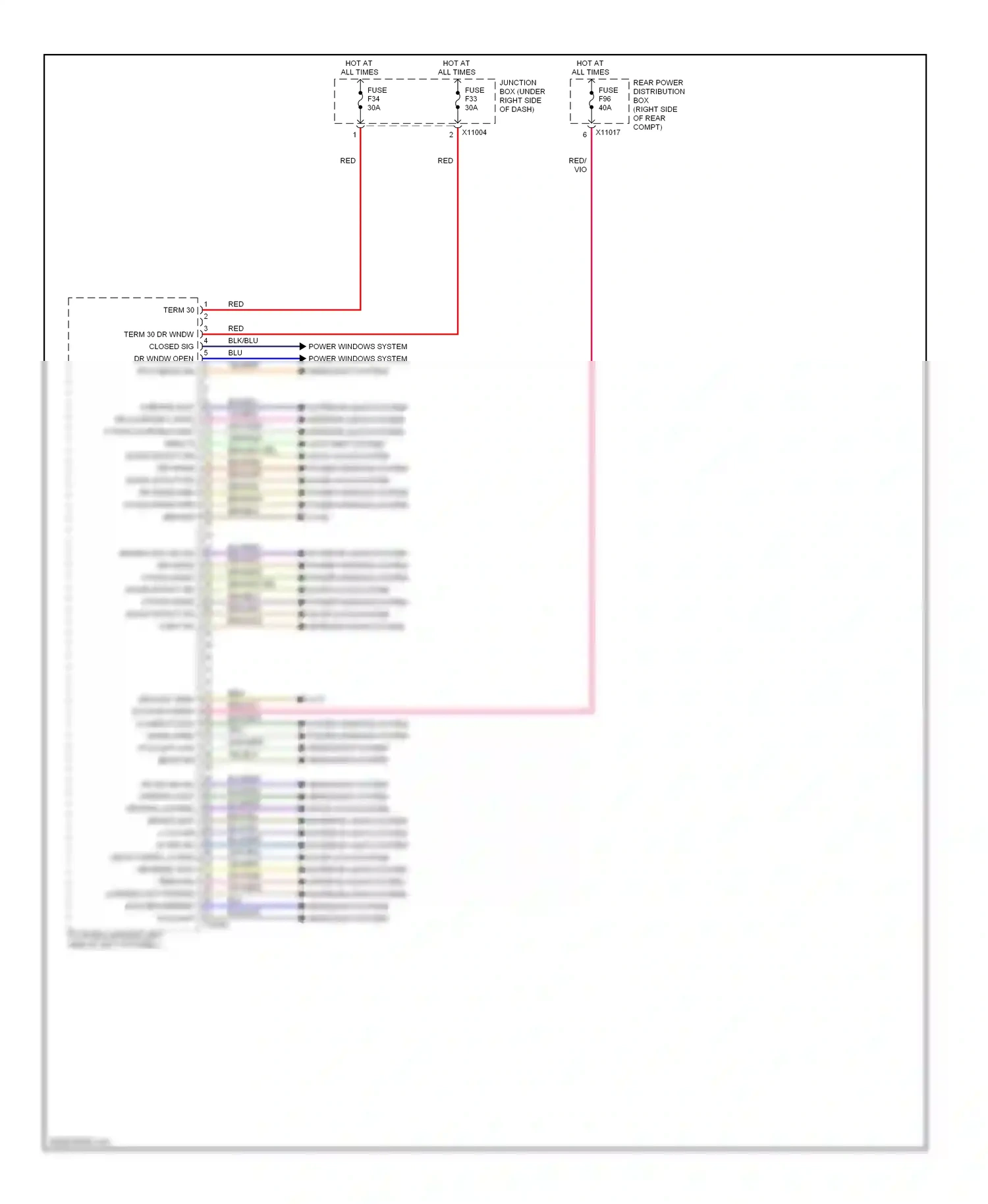 BMW X5 E70 (2006-2010) power windows system power windows system headlights system wiring diagram  (1 of 1)