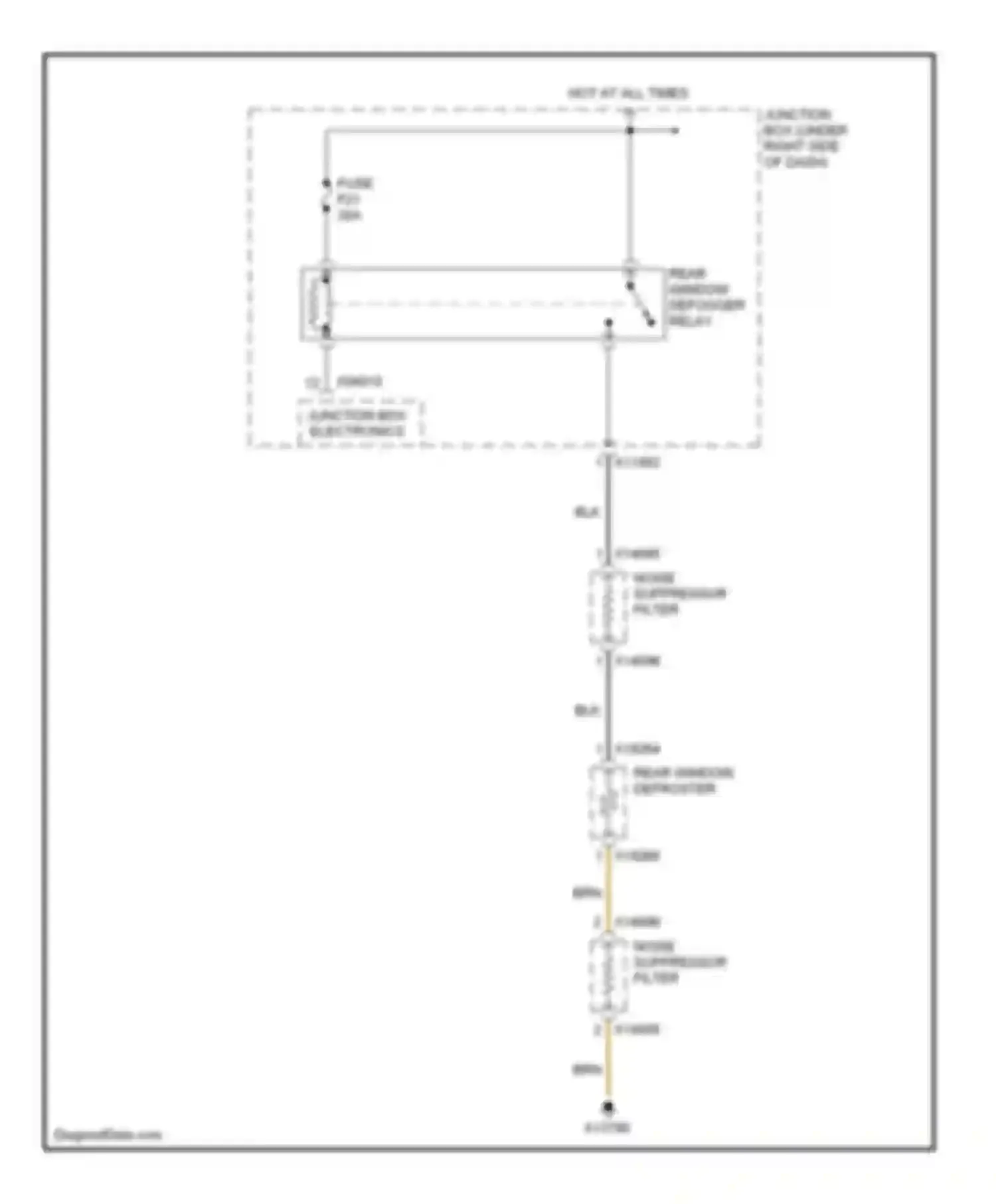 Wiring diagram rear window defroster for BMW X5 E70 (2006-2010) (1 of 1)