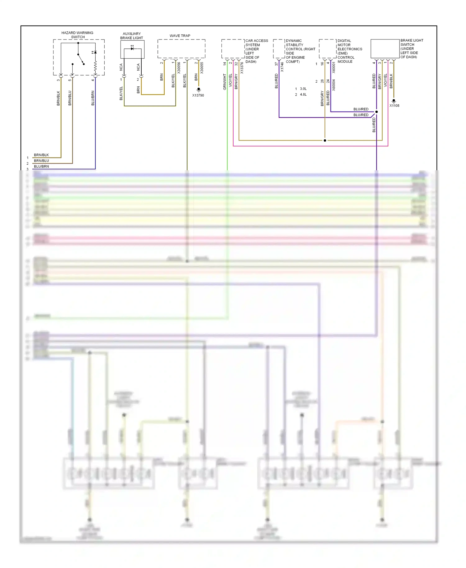 BMW X5 E70 (2006-2010) right inner taillight wiring diagram  (2 of 5)