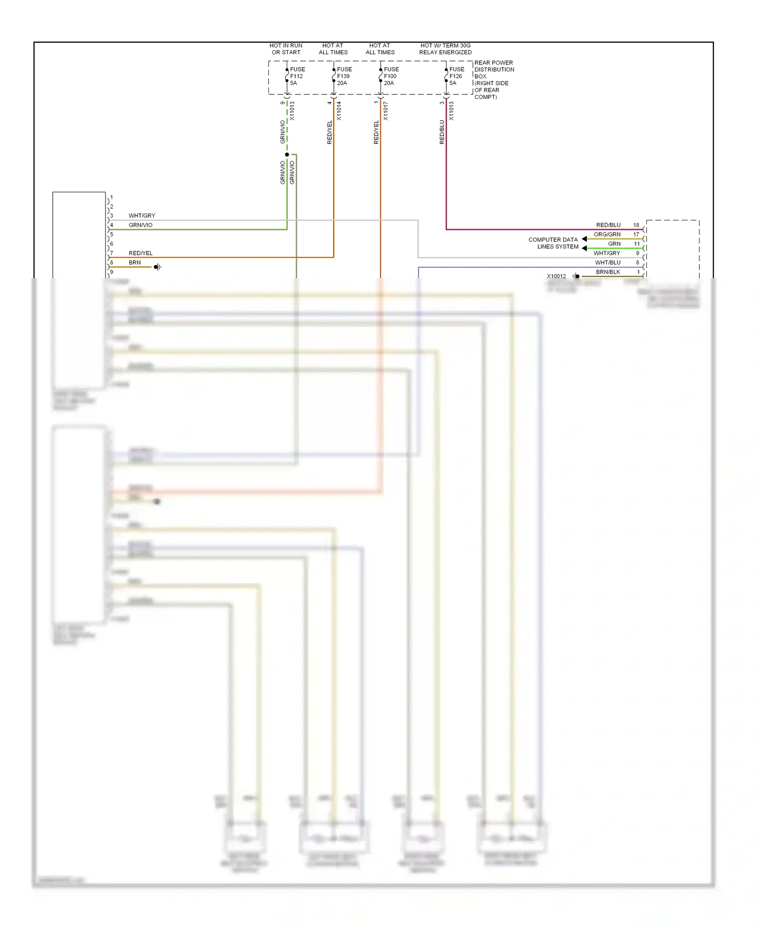 BMW X5 E70 (2006-2010) right rear seat heating module wiring diagram  (3 of 3)