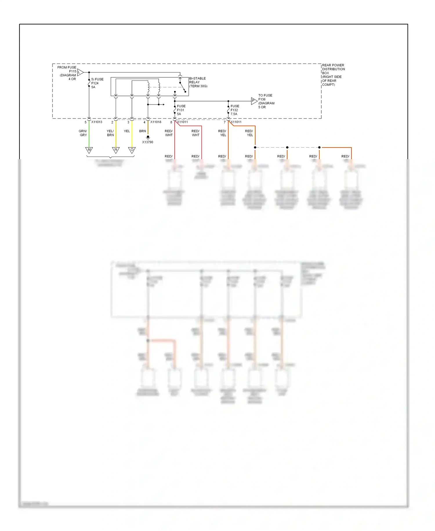 BMW X5 E70 (2006-2010) right rear side outer door handle electronic module wiring diagram  (1 of 1)