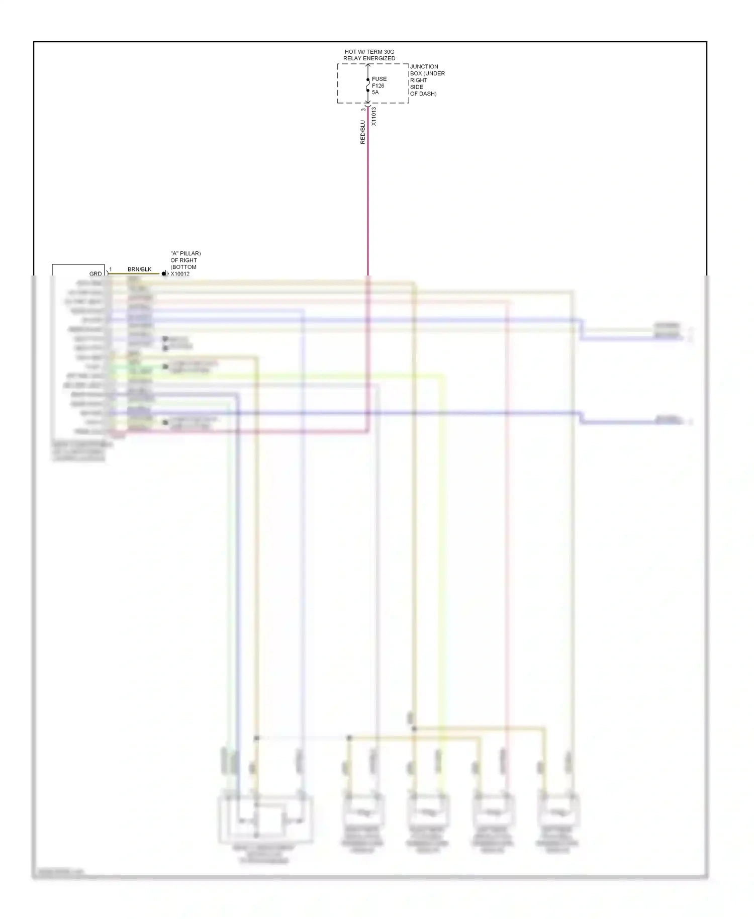 BMW X5 E70 (2006-2010) seats system wiring diagram  (1 of 1)