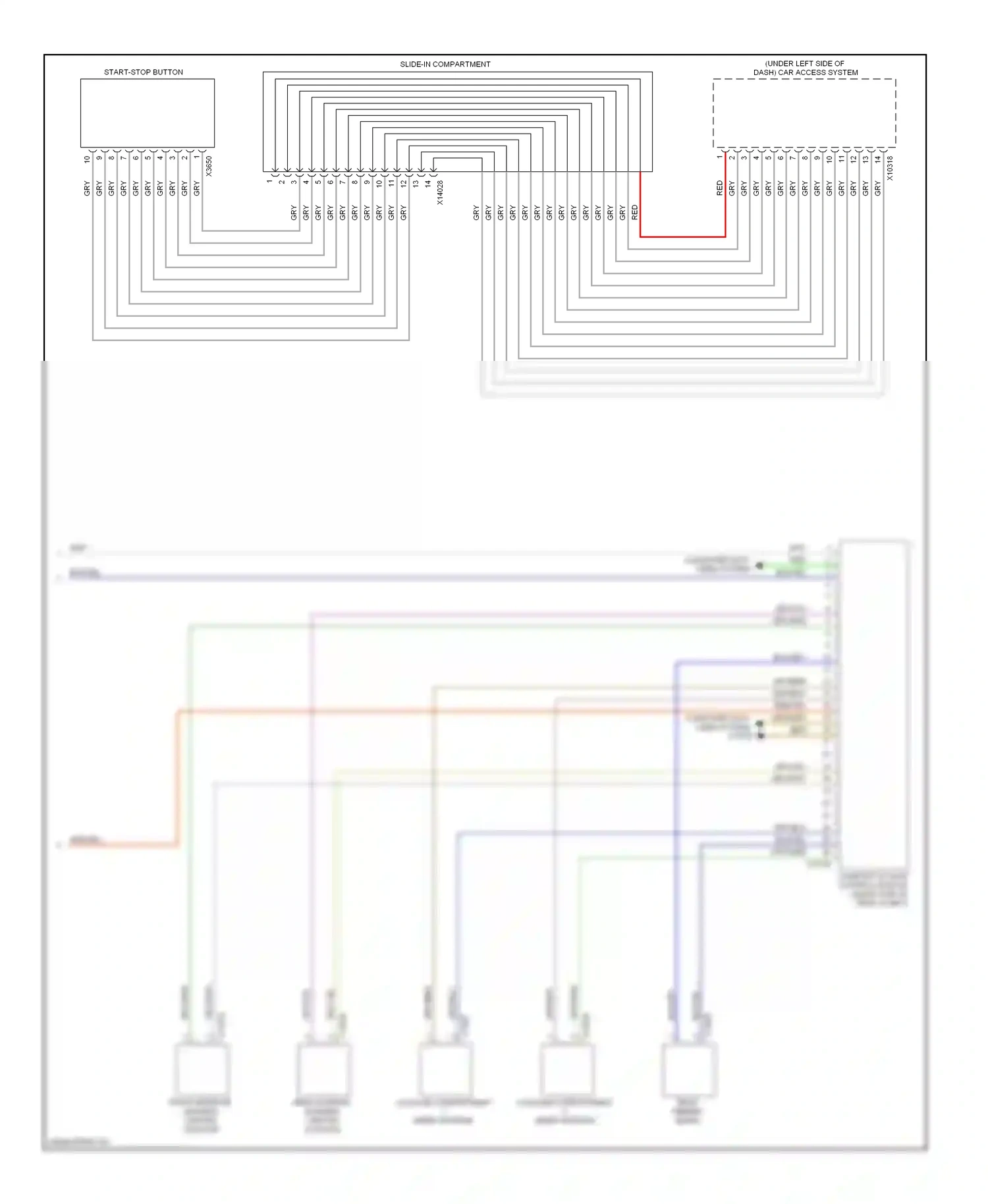 BMW X5 E70 (2006-2010) start-stop button wiring diagram  (1 of 1)