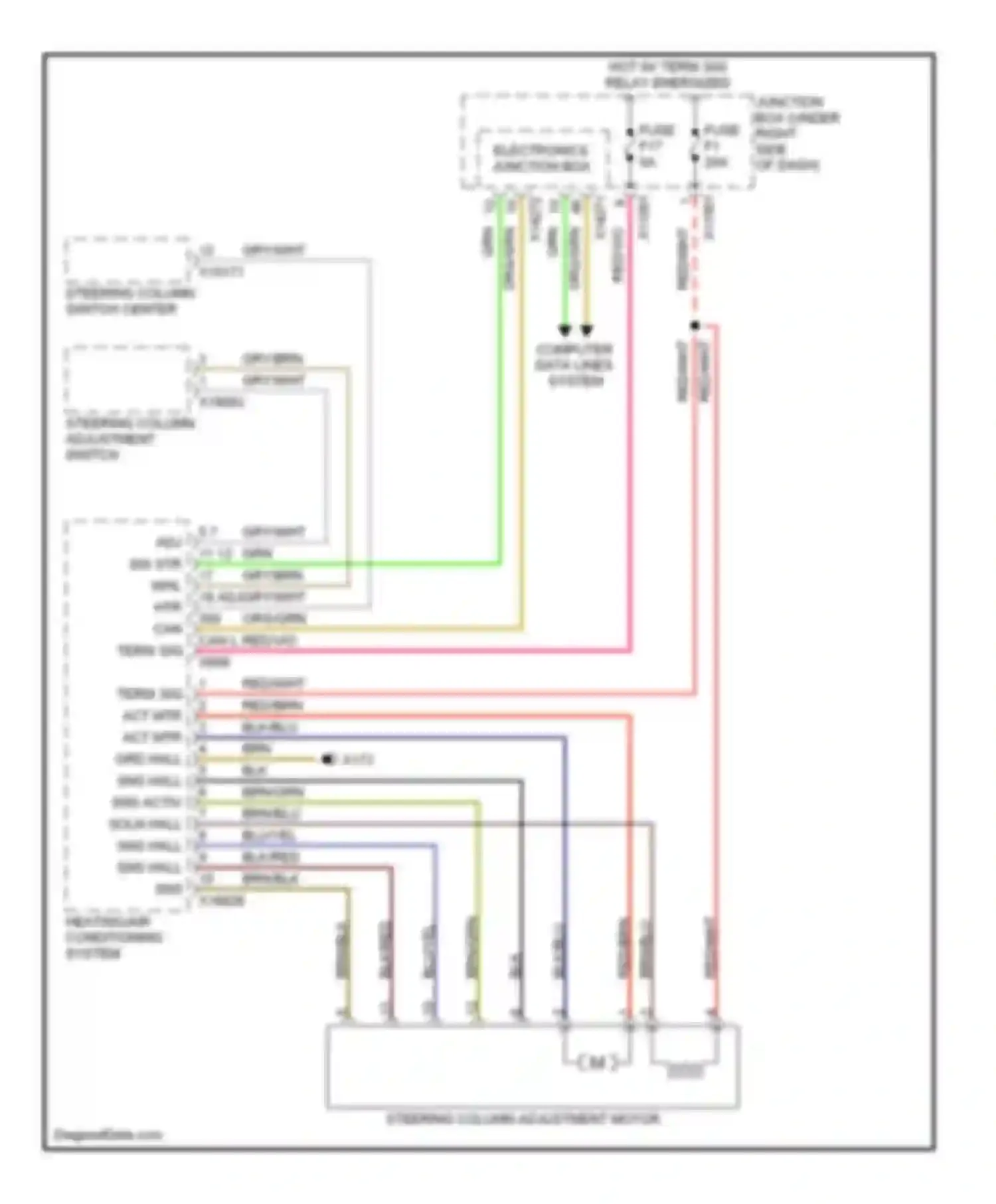 Wiring diagram steering column adjustment switch for BMW X5 E70 (2006-2010) (4 of 4)
