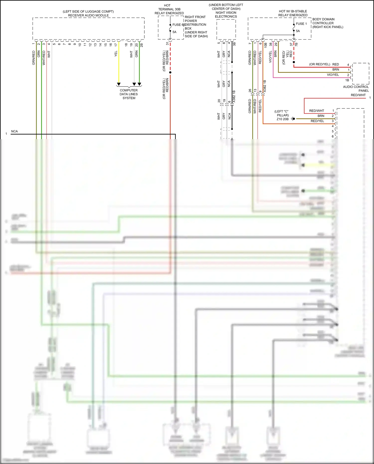 Wiring diagram audio control panel for BMW X5 G05 facelift (2023-2024) (4 of 8)