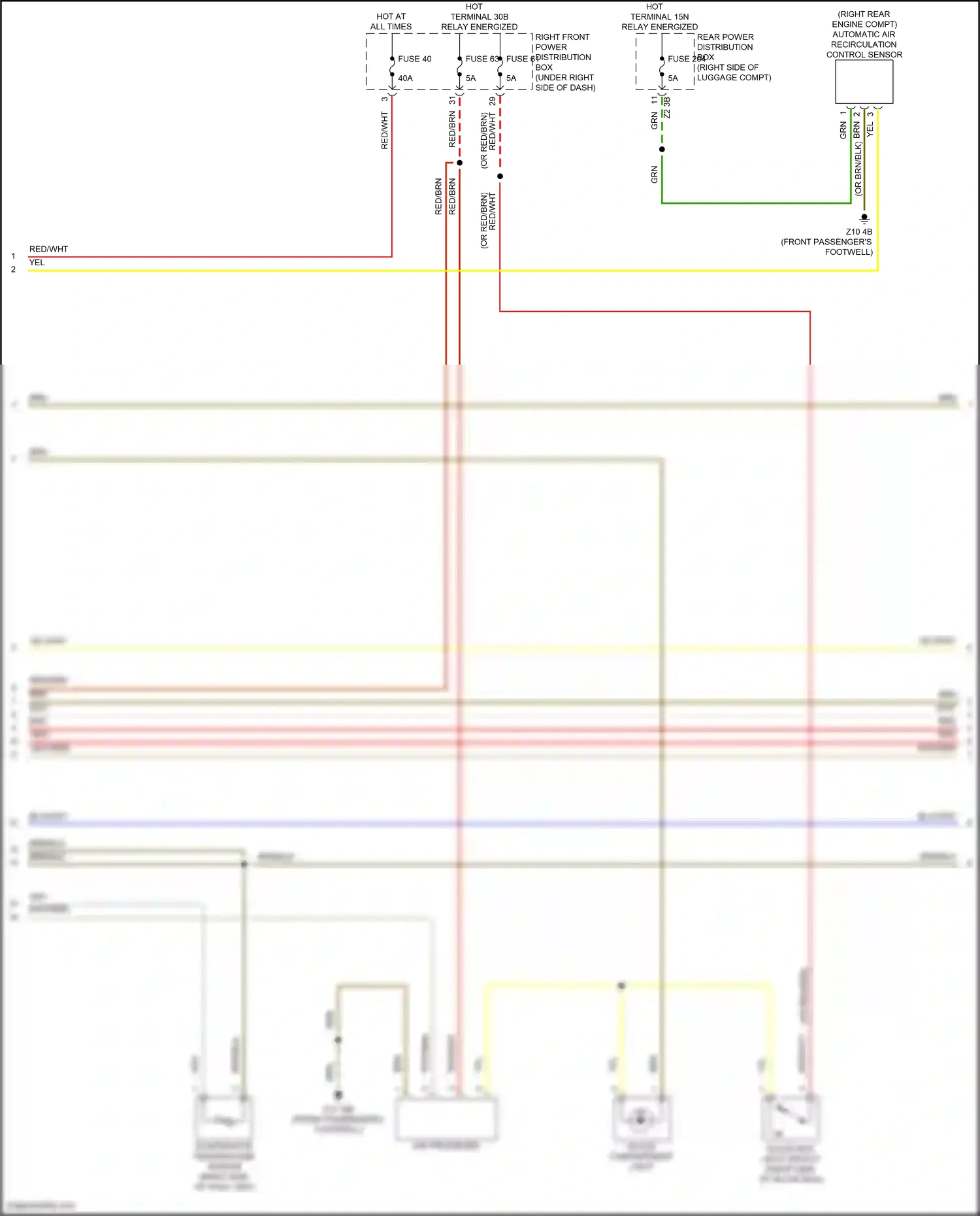 Wiring diagram automatic air recirculation control sensor for BMW X5 G05 facelift (2023-2024) (1 of 4)