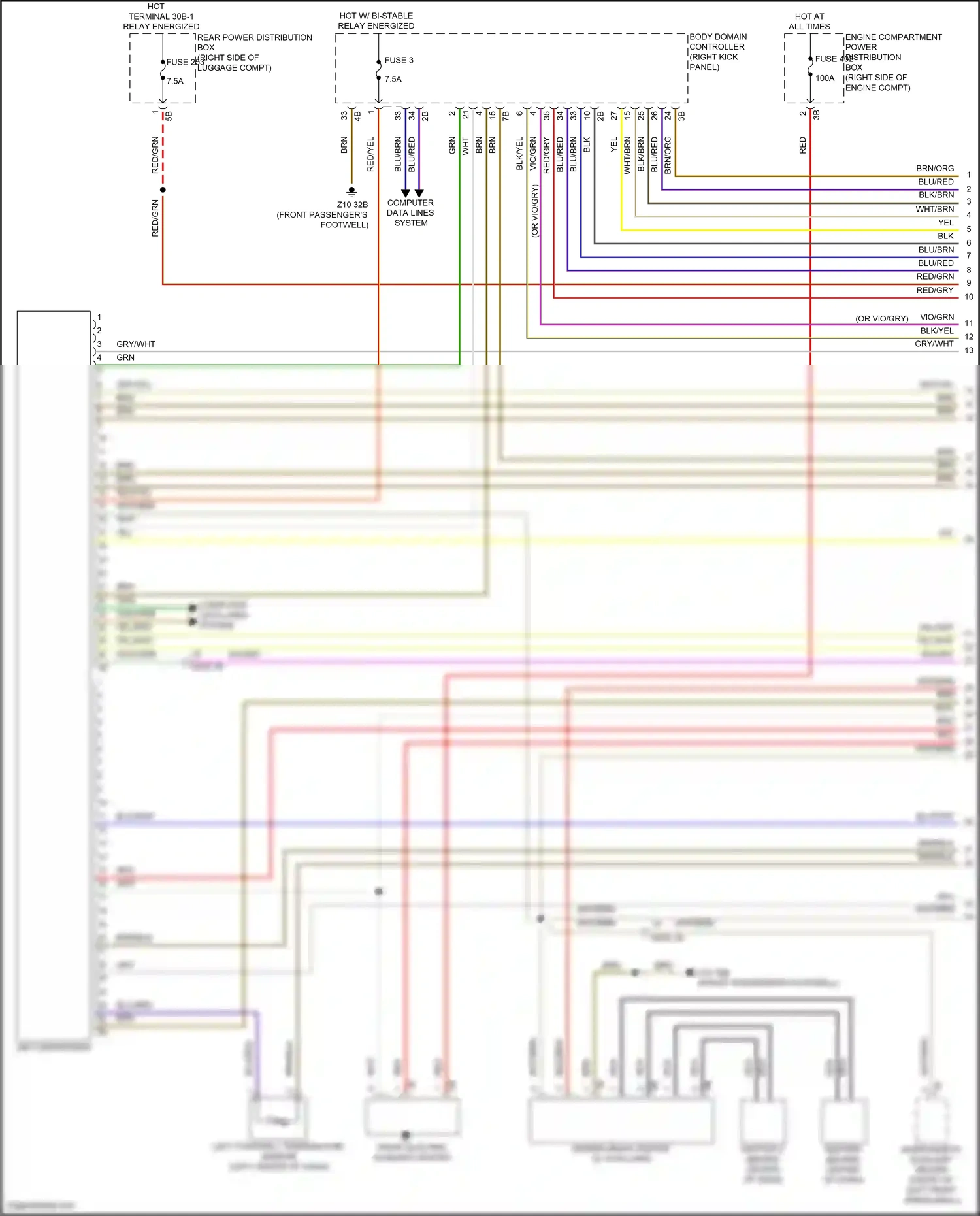 Wiring diagram body domain controller for BMW X5 G05 facelift (2023-2024) (12 of 45)
