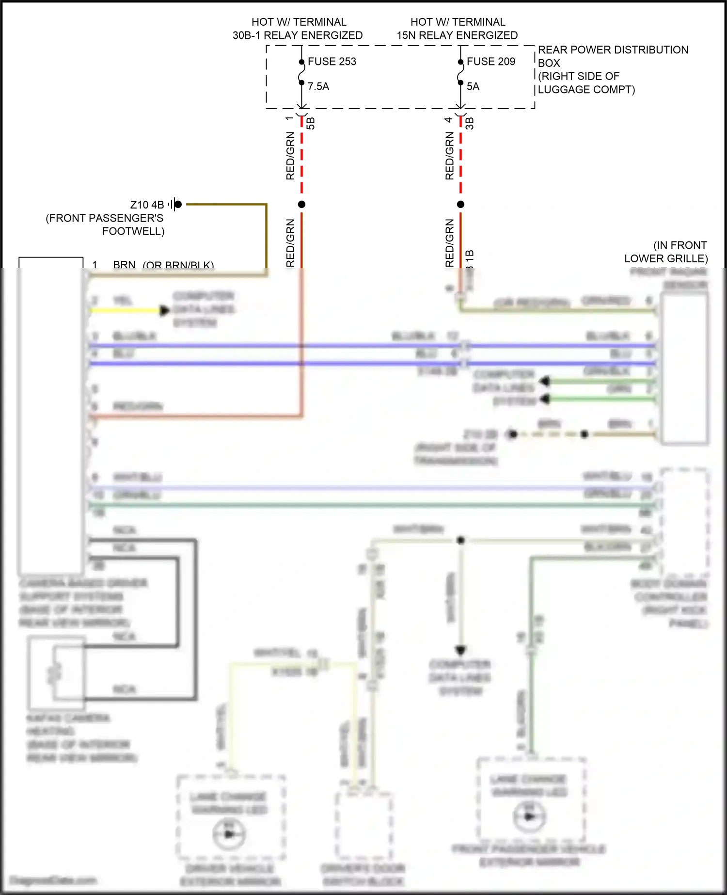 BMW X5 G05 facelift (2023-2024) camera based driver support systems wiring diagram  (3 of 4)