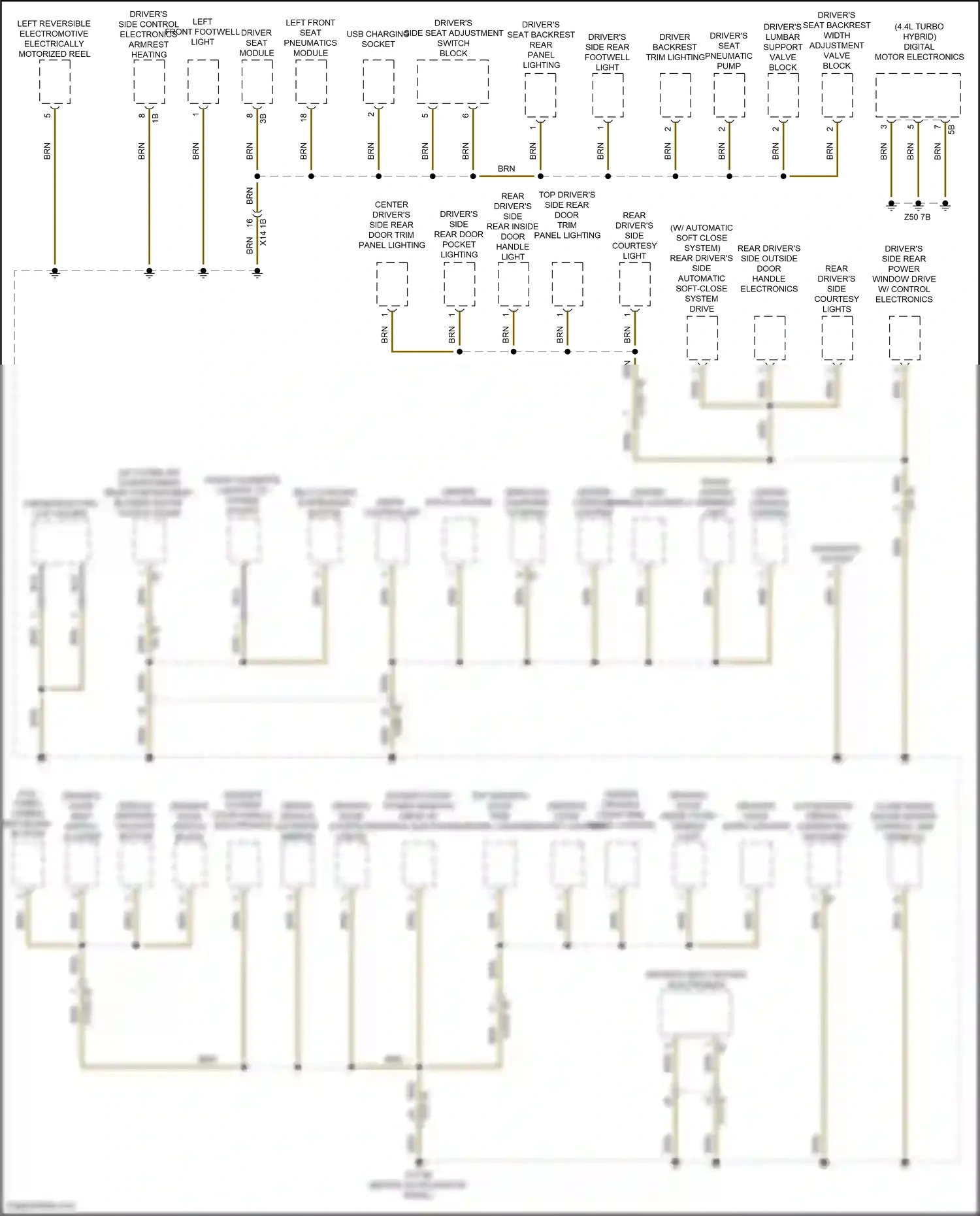 Wiring diagram diagnostic socket for BMW X5 G05 facelift (2023-2024) (2 of 3)