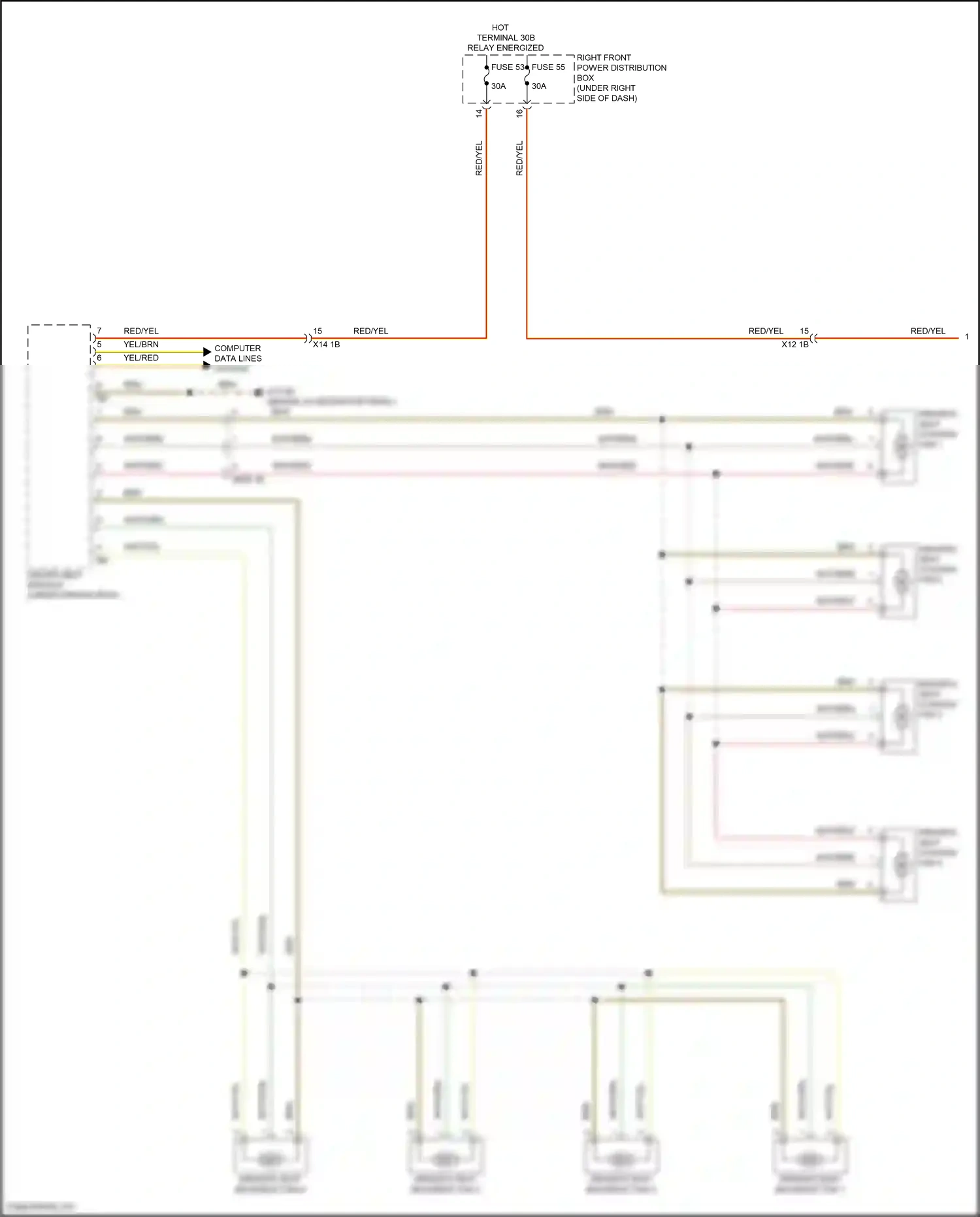 Wiring diagram driver seat module for BMW X5 G05 facelift (2023-2024) (5 of 5)