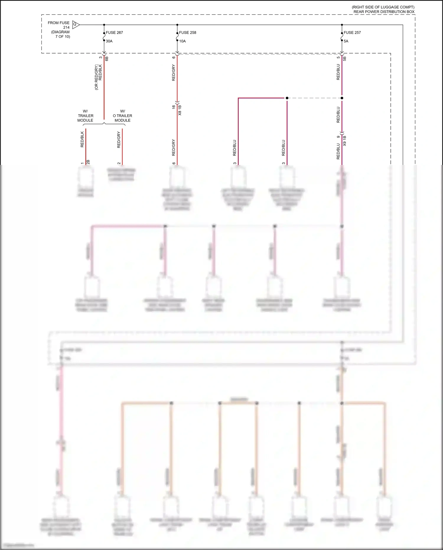 Wiring diagram front interior light for BMW X5 G05 facelift (2023-2024) (2 of 2)