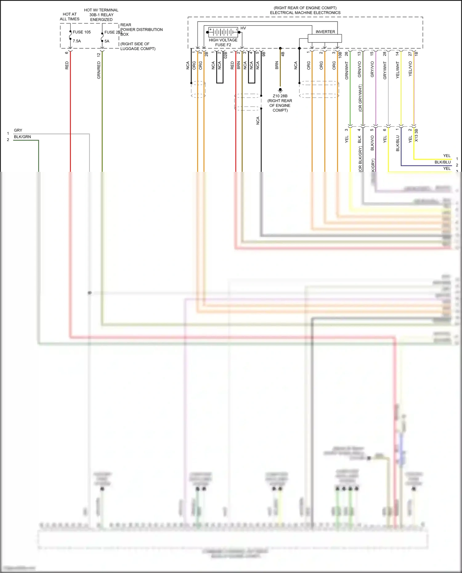 Wiring diagram fuse 252 for BMW X5 G05 facelift (2023-2024) (2 of 2)