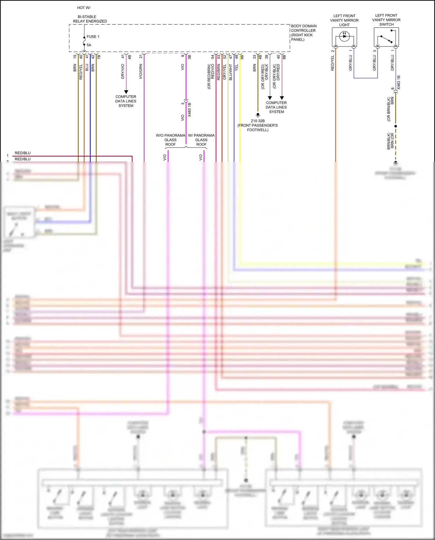 Wiring diagram interior light) for BMW X5 G05 facelift (2023-2024) (2 of 2)