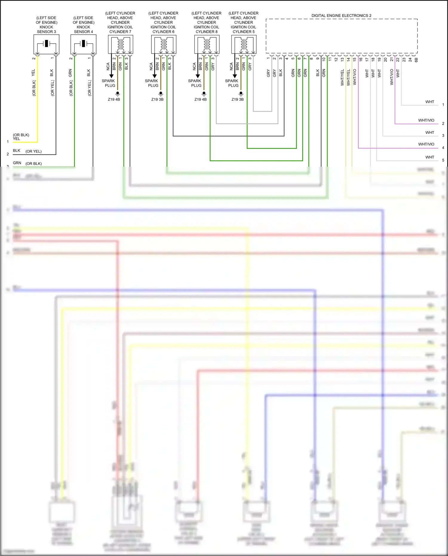 Wiring diagram knock sensor 4 for BMW X5 G05 facelift (2023-2024) (1 of 1)