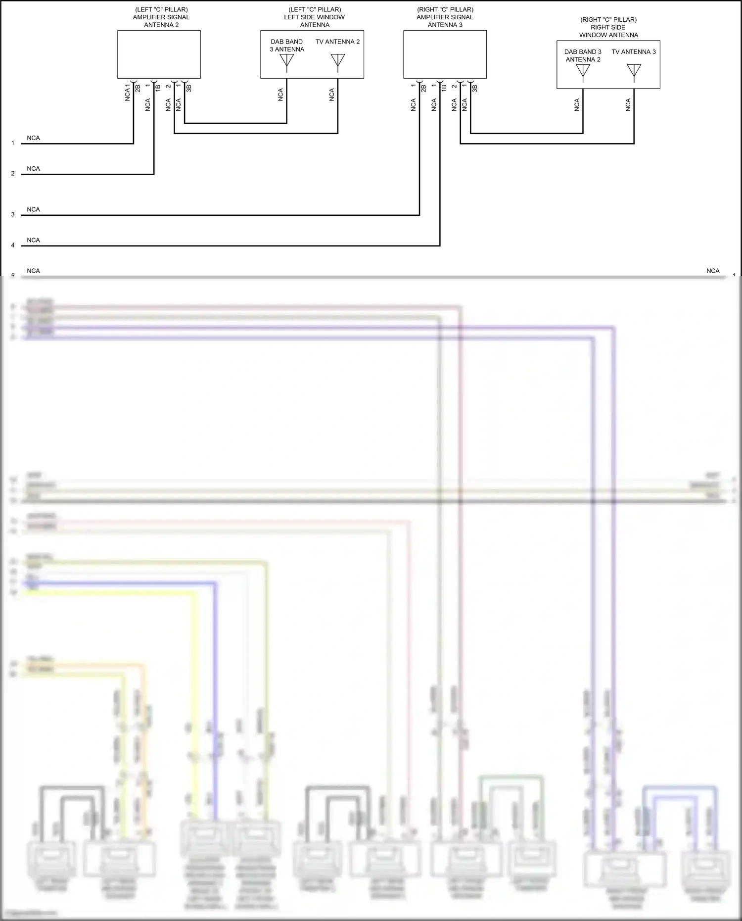 Wiring diagram left front mid-range speaker for BMW X5 G05 facelift (2023-2024) (3 of 6)