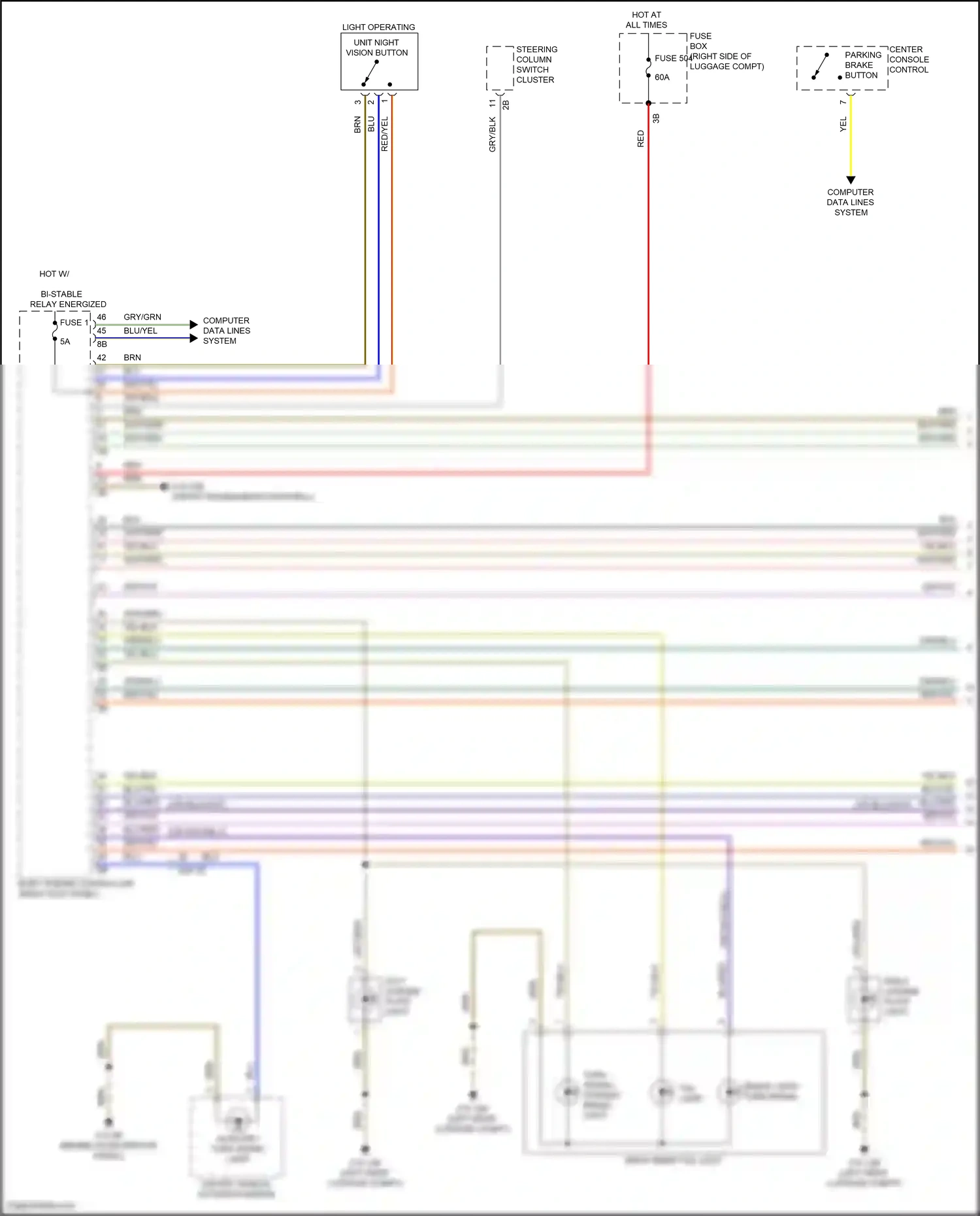 Wiring diagram light operating unit night vision button for BMW X5 G05 facelift (2023-2024) (1 of 3)
