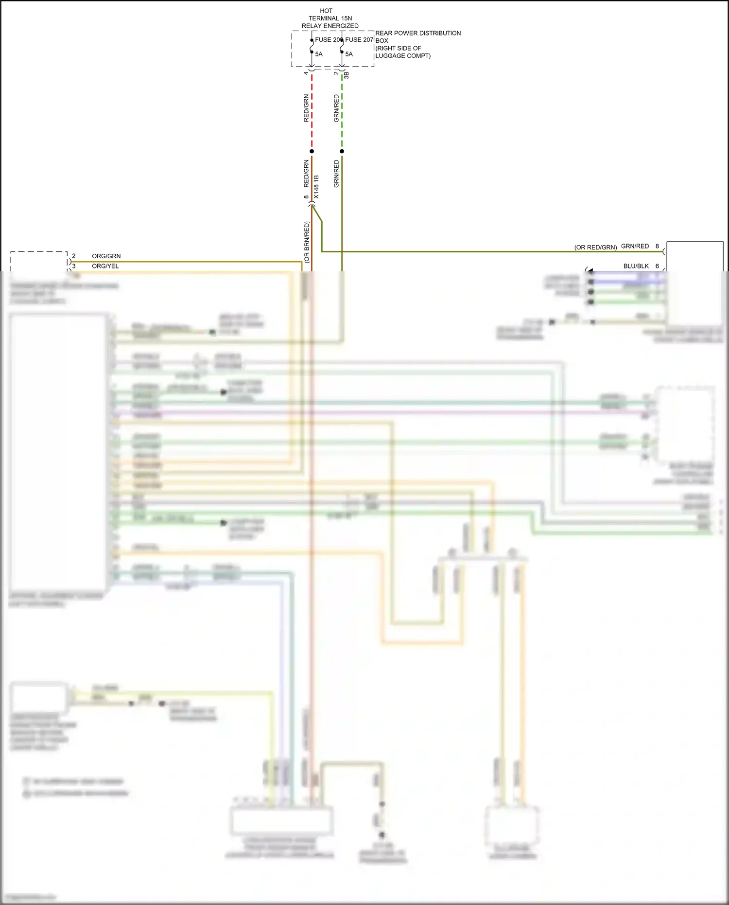 Wiring diagram long- distance range front radar sensor heating for BMW X5 G05 facelift (2023-2024) (1 of 4)