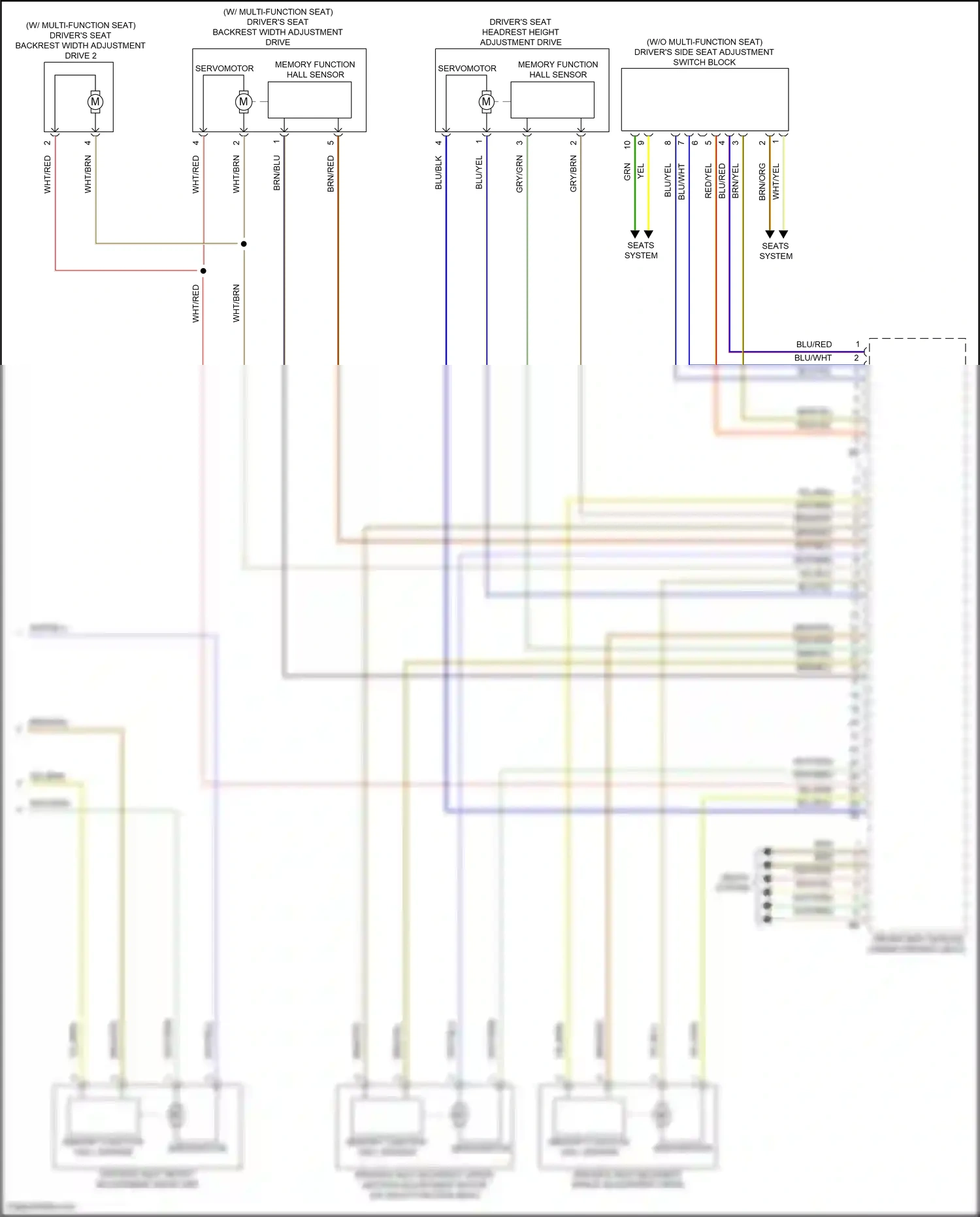 Wiring diagram memory function hall sensor for BMW X5 G05 facelift (2023-2024) (2 of 4)