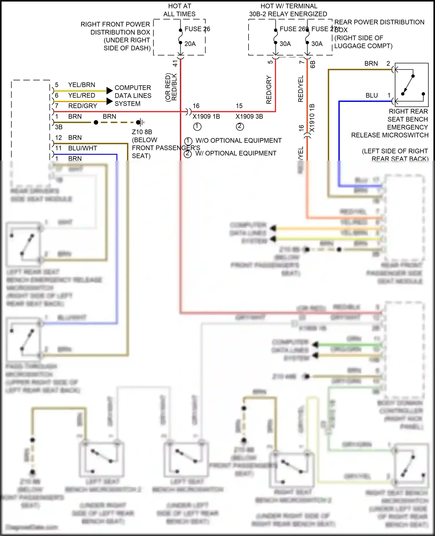 Wiring diagram pass-through microswitch for BMW X5 G05 facelift (2023-2024) (1 of 1)
