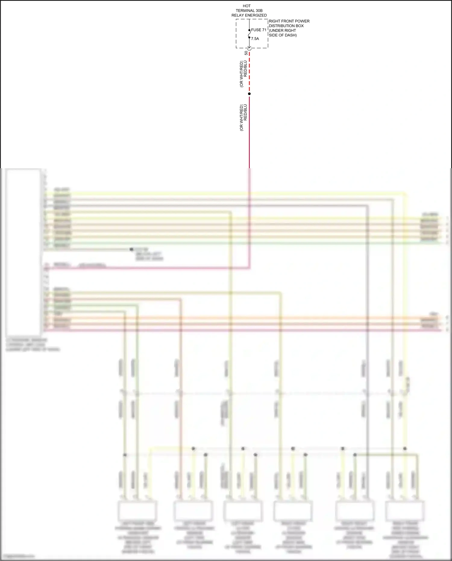 Wiring diagram right front outer ultrasonic sensor for BMW X5 G05 facelift (2023-2024) (1 of 3)