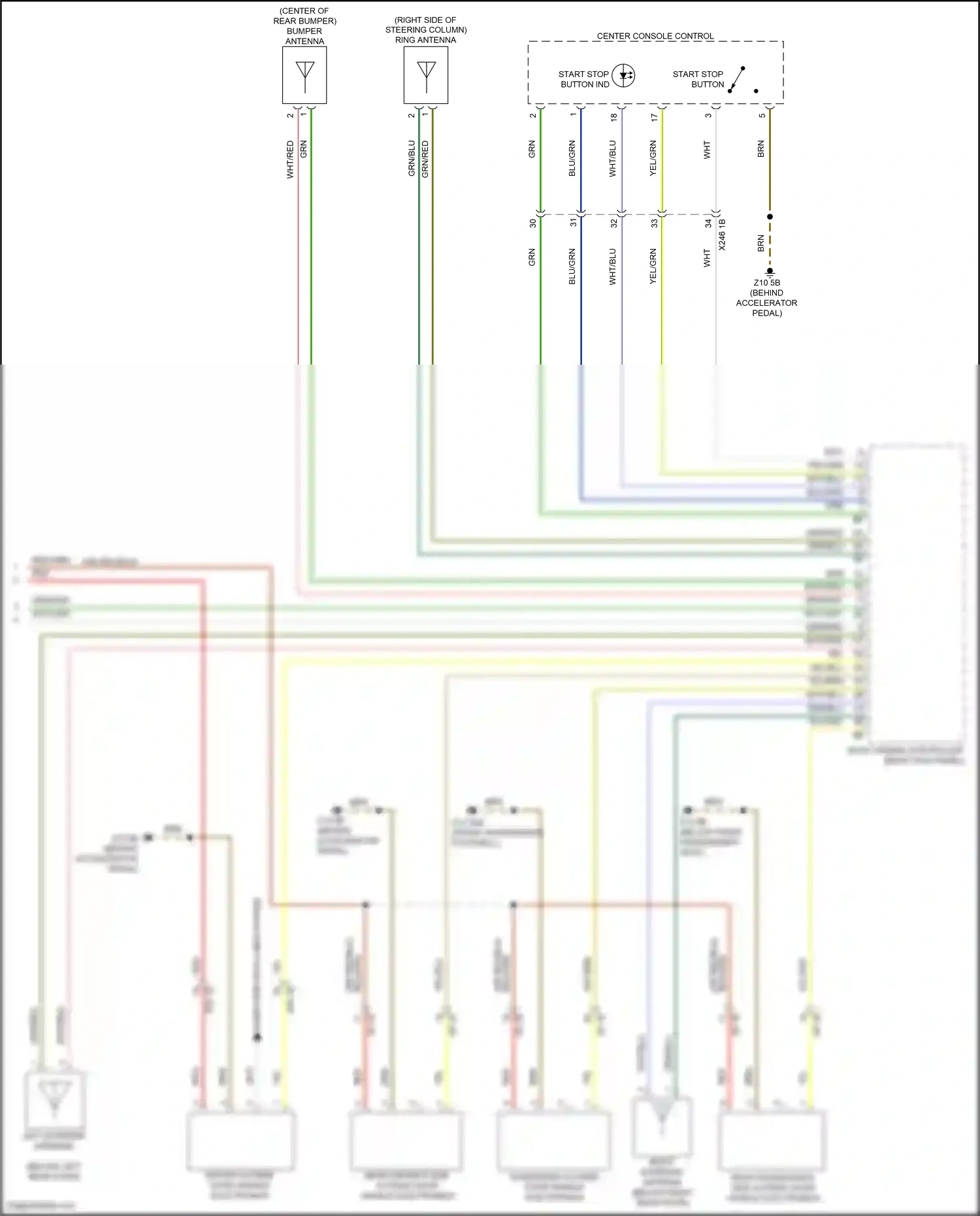 Wiring diagram start-stop button for BMW X5 G05 facelift (2023-2024) (3 of 4)