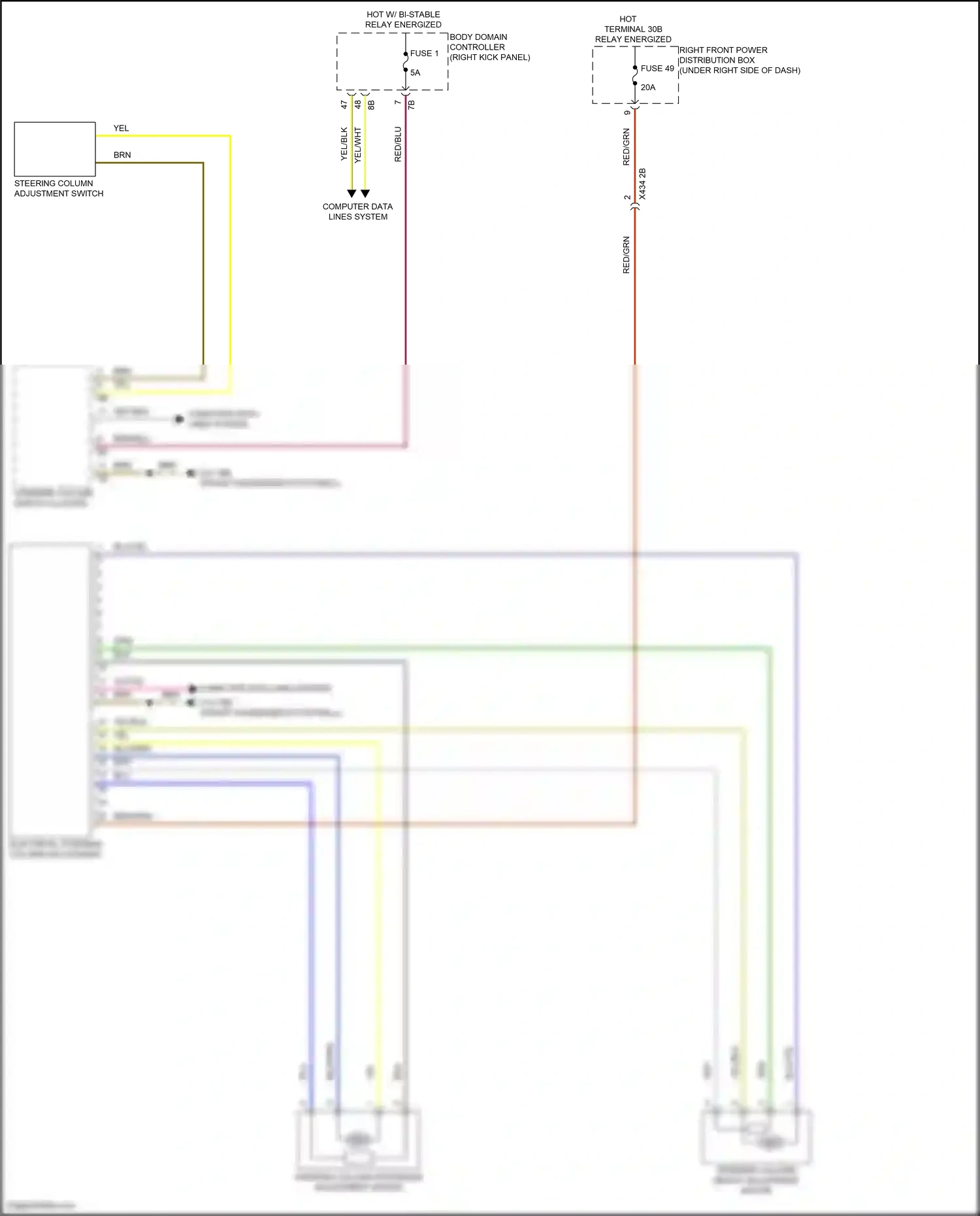 Wiring diagram steering column adjustment switch for BMW X5 G05 facelift (2023-2024) (1 of 1)