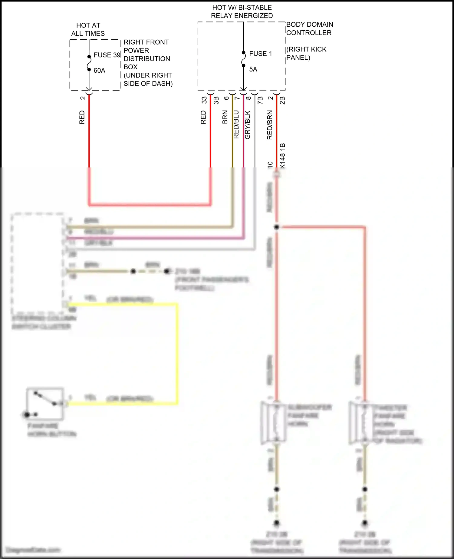 Wiring diagram steering column switch cluster for BMW X5 G05 facelift (2023-2024) (6 of 11)