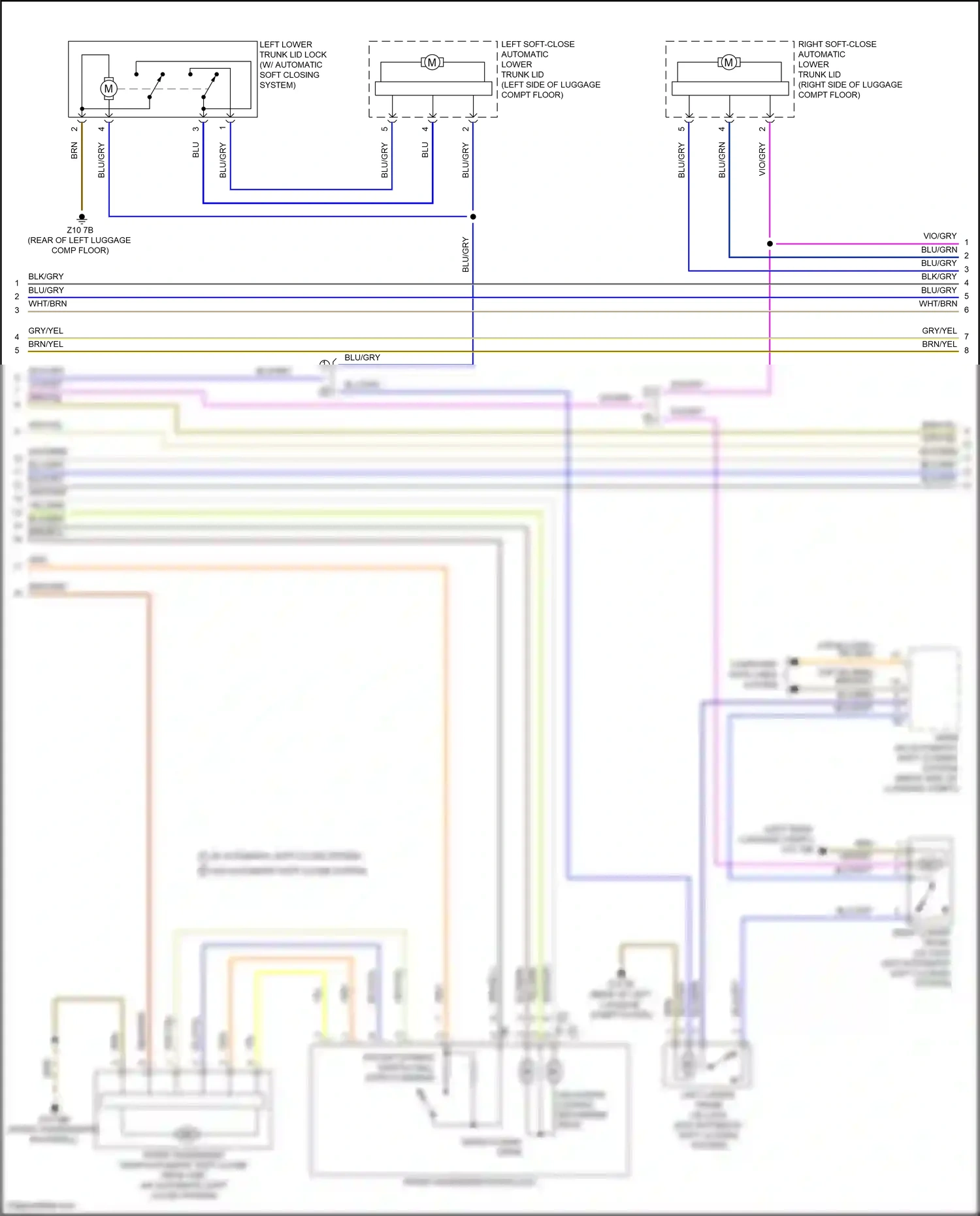 Wiring diagram w/o automatic soft close system for BMW X5 G05 facelift (2023-2024) (3 of 8)