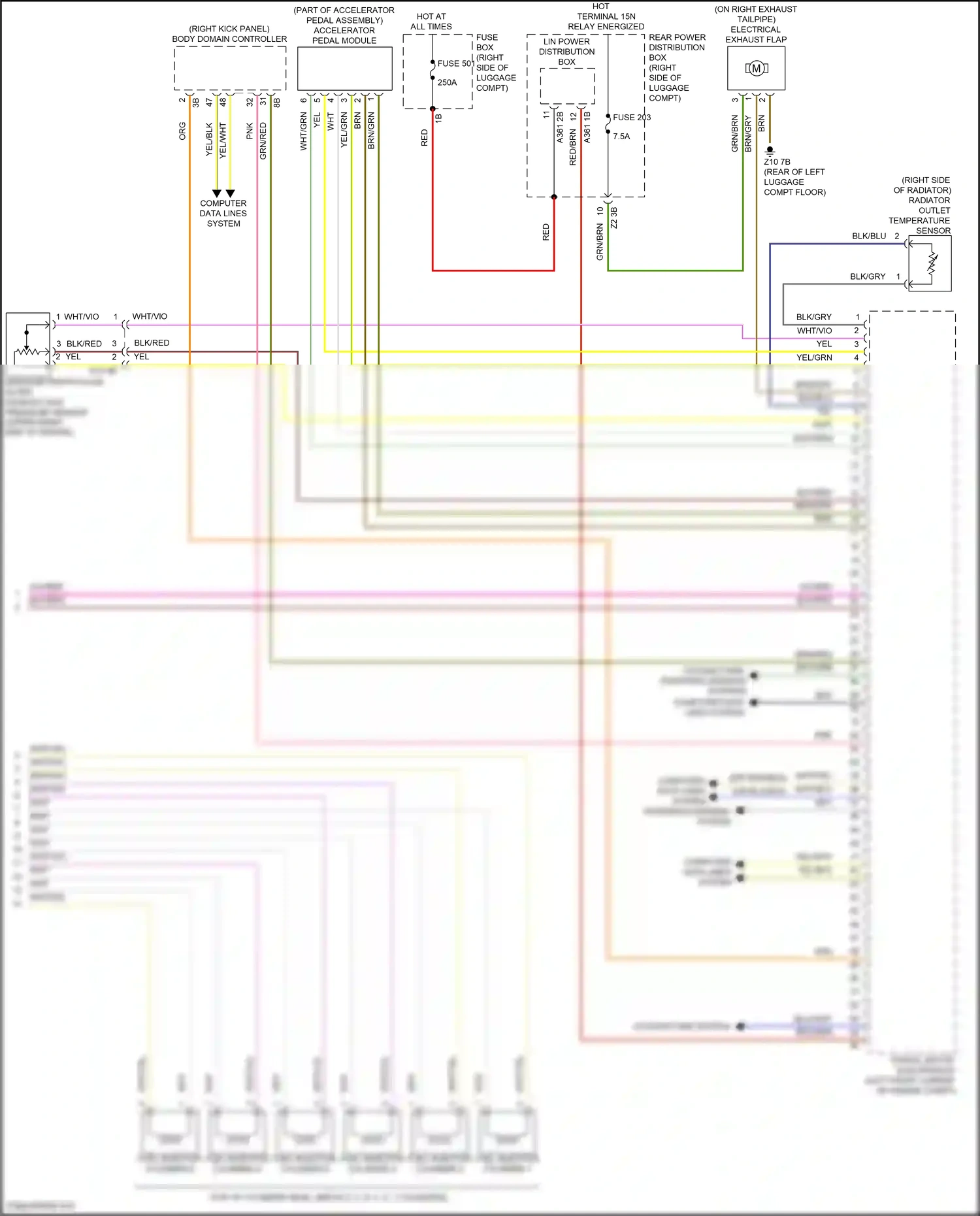 Wiring diagram accelerator pedal module for BMW X5 G05 (2018-2023) (2 of 3)