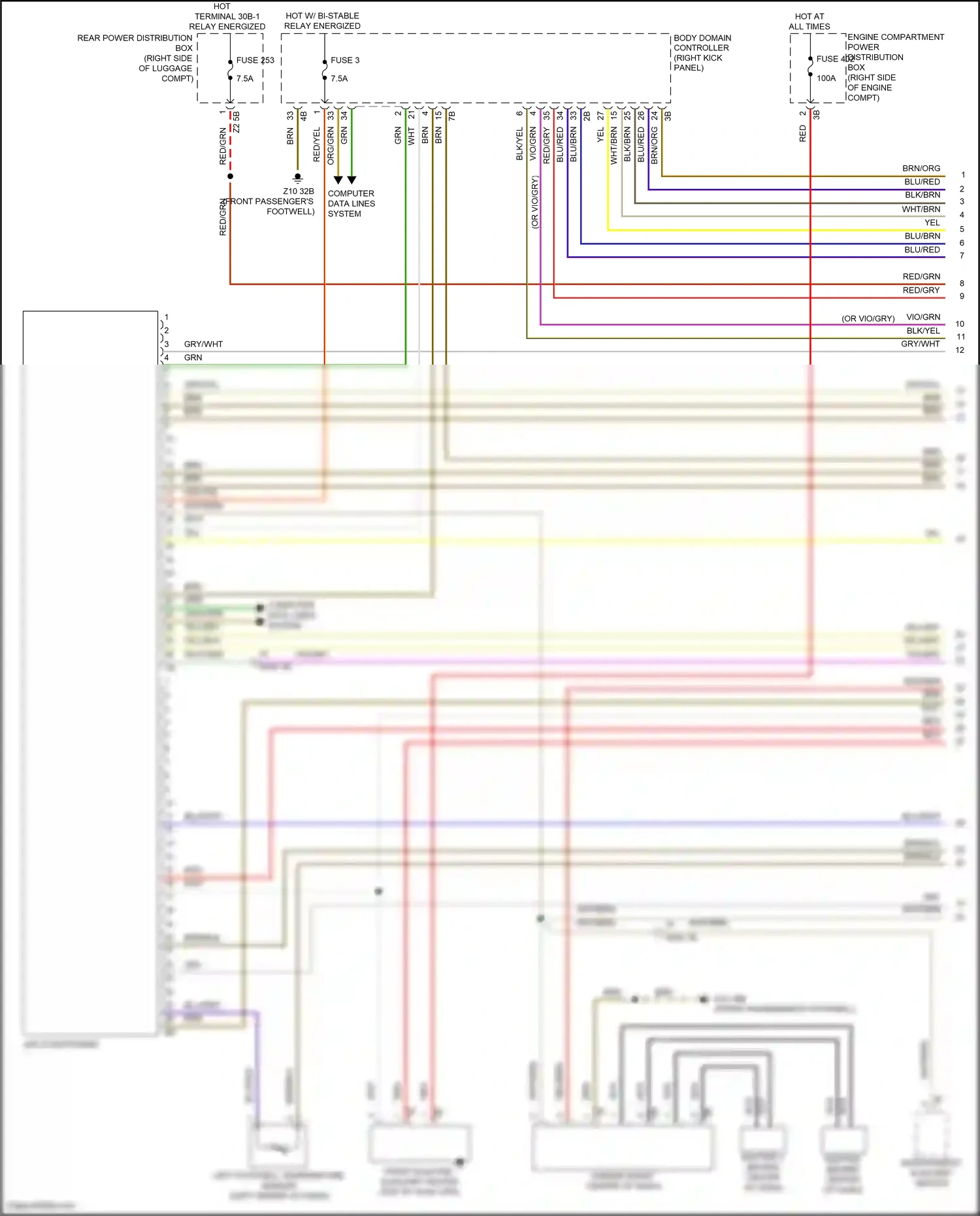 Wiring diagram emitter 2 for BMW X5 G05 (2018-2023) (1 of 2)