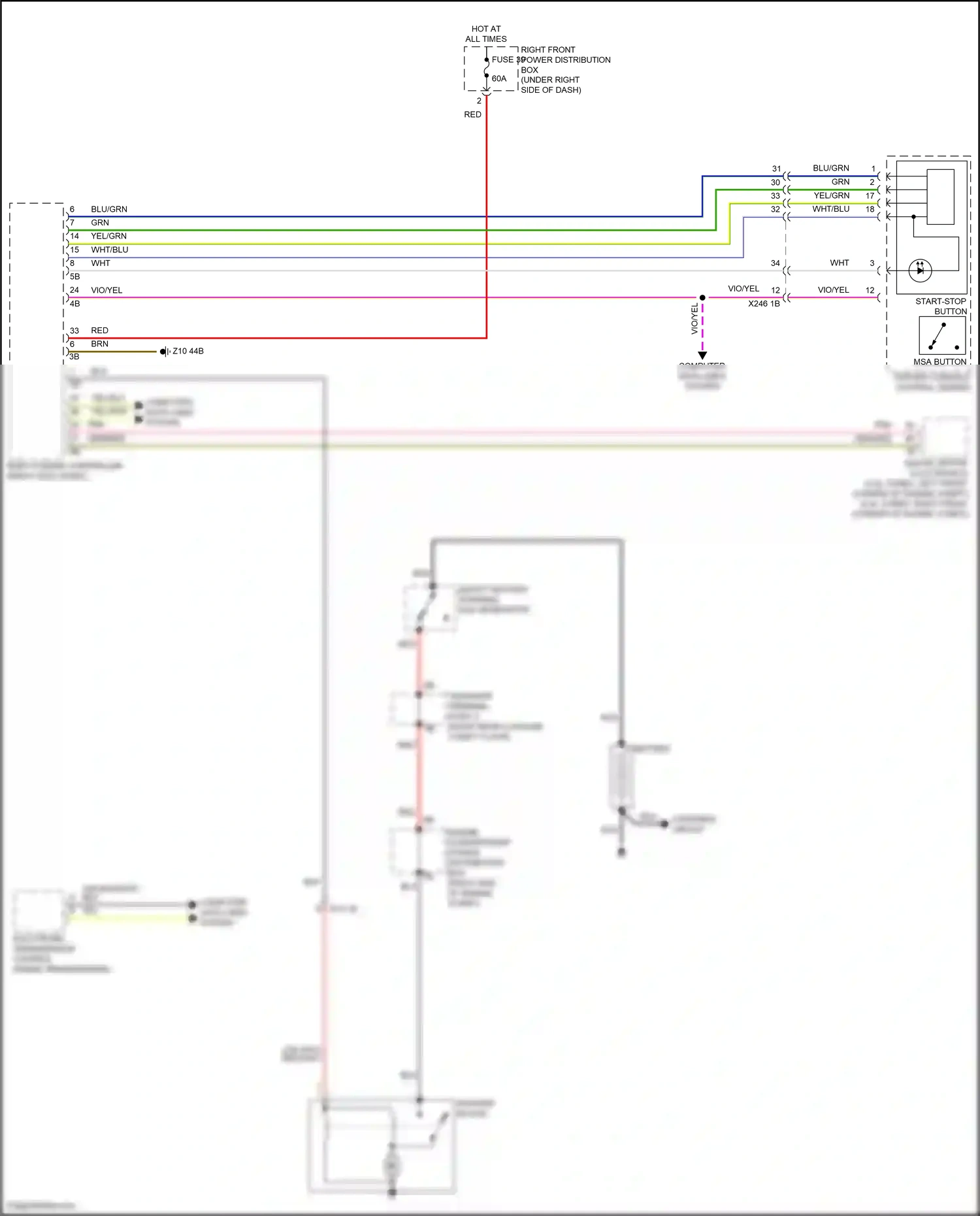 Wiring diagram engine compartment power distribution box for BMW X5 G05 (2018-2023) (10 of 14)