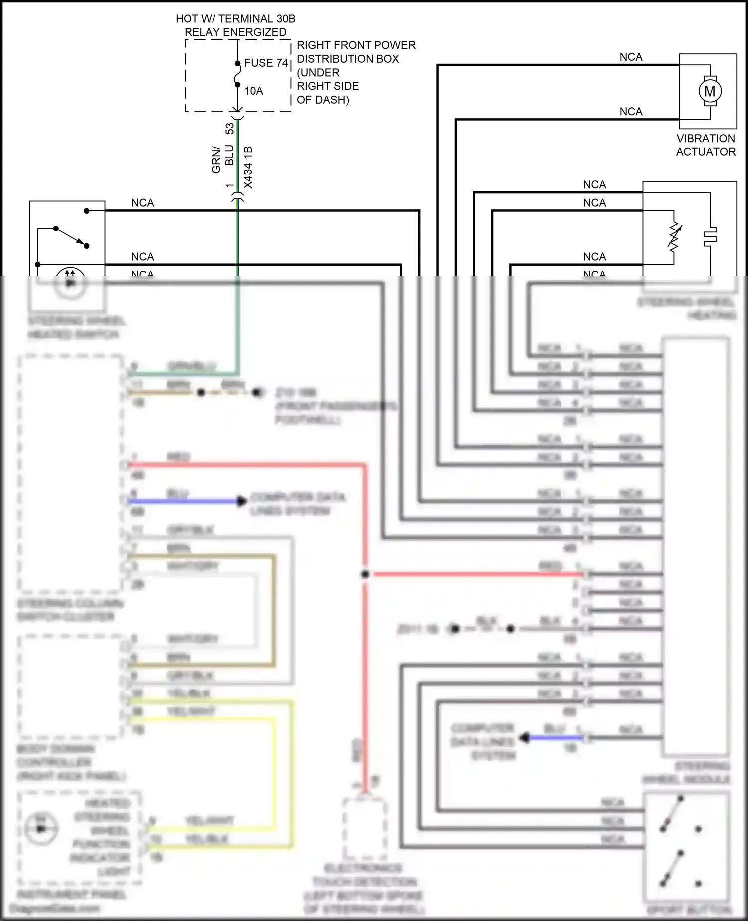 Wiring diagram heated steering wheel function indicator light for BMW X5 G05 (2018-2023) (1 of 1)