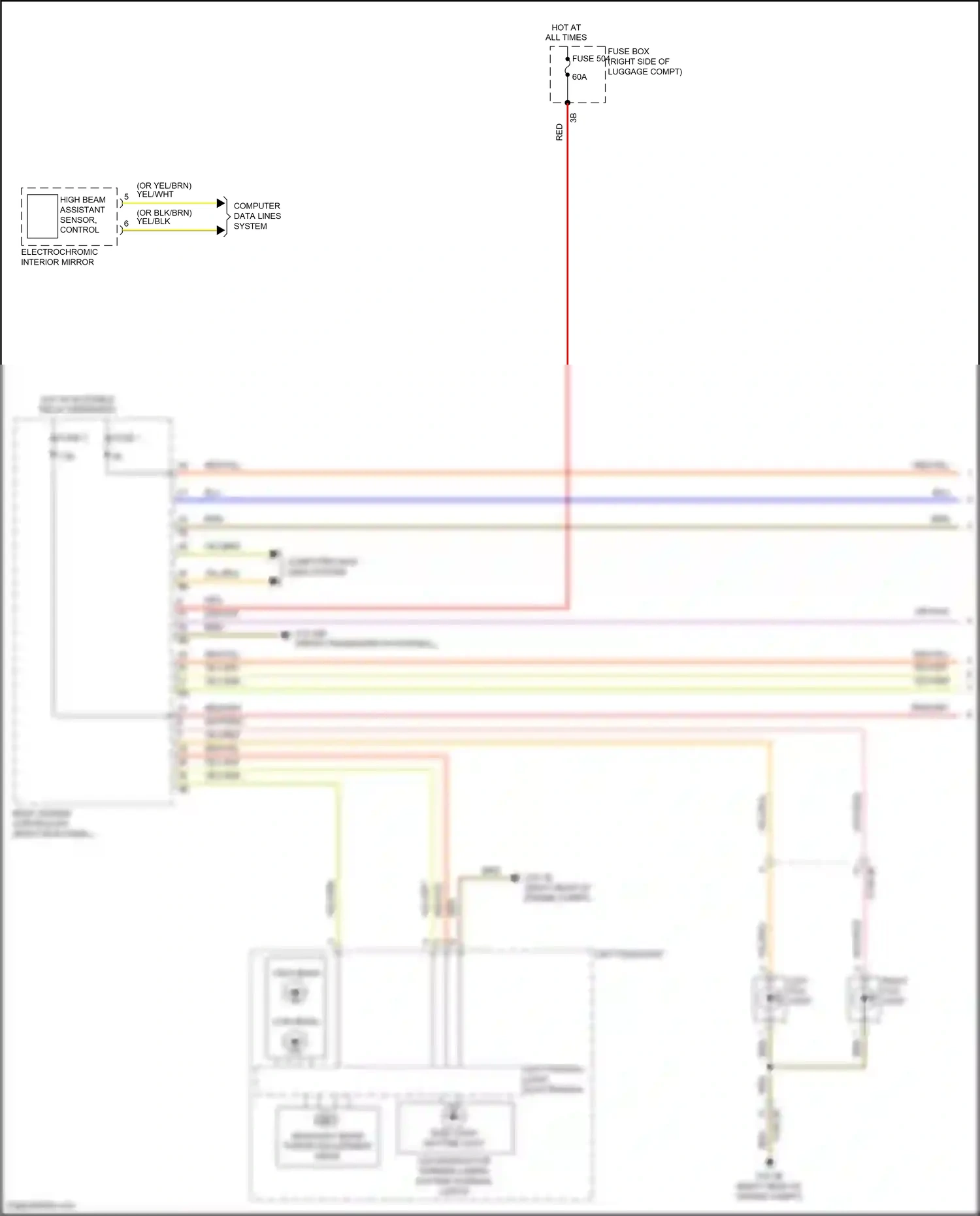 Wiring diagram high beam assistant sensor, control for BMW X5 G05 (2018-2023) (1 of 2)