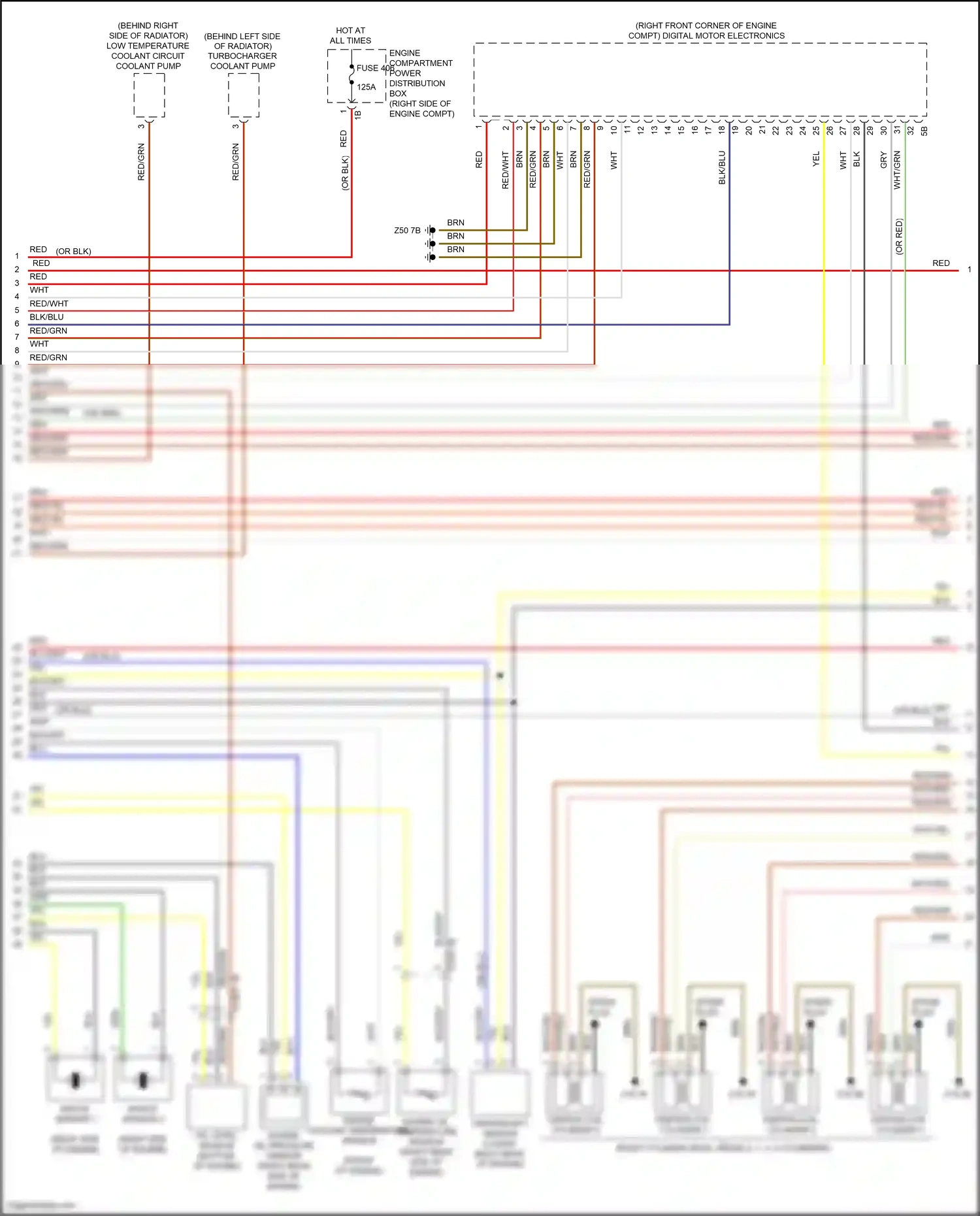 Wiring diagram knock sensor #2 for BMW X5 G05 (2018-2023) (2 of 2)